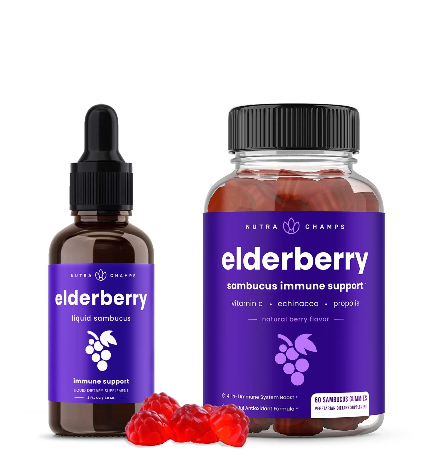 NutraChamps Elderberry Syrup & Gummies Bundle - Buy Online on GoSupps.com