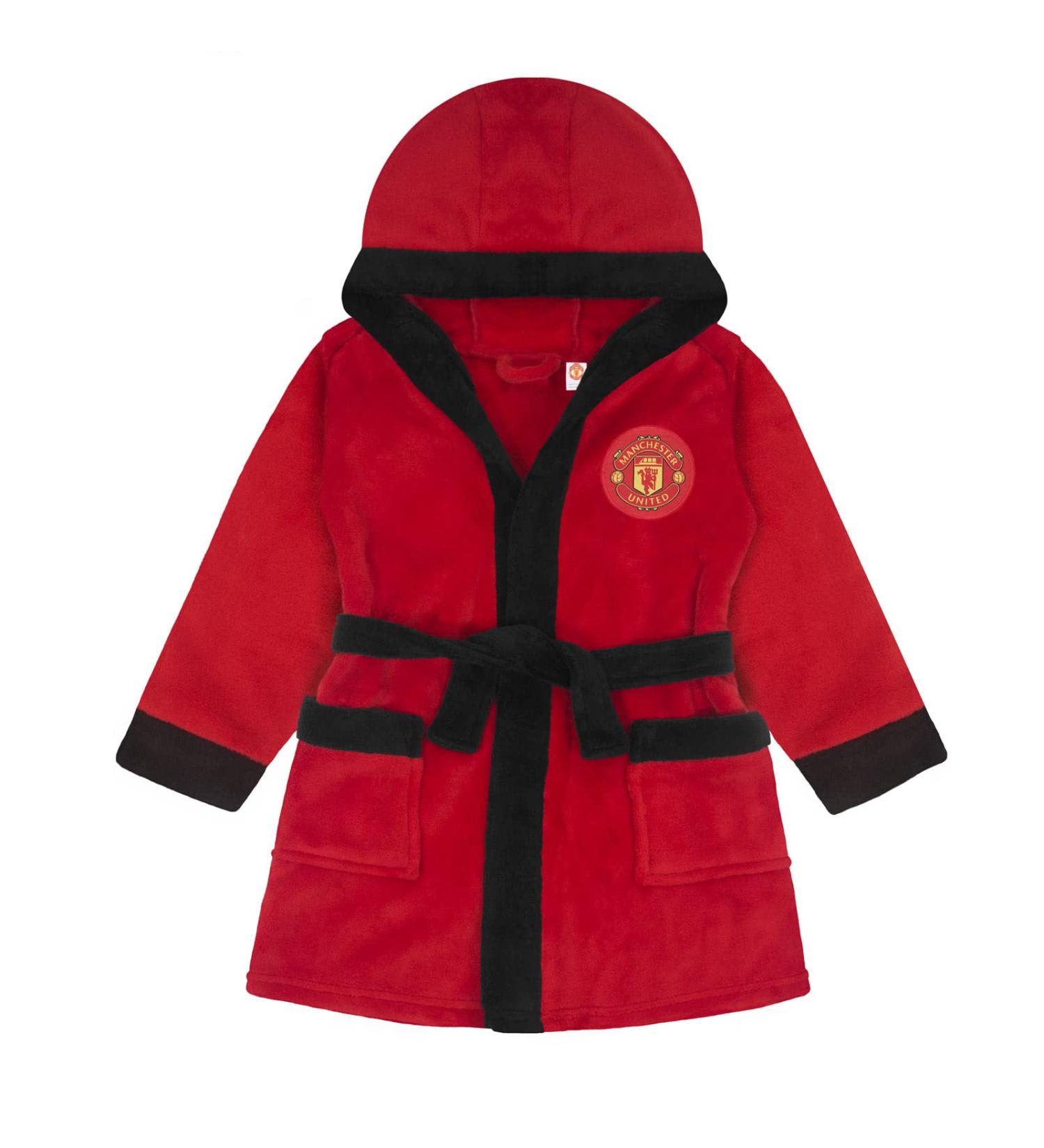 Manchester United Baby Fleece Hooded Bathrobe | Official Merchandise for 2-3 Years | Perfect Gift in Red - Buy Online on GoSupps.com
