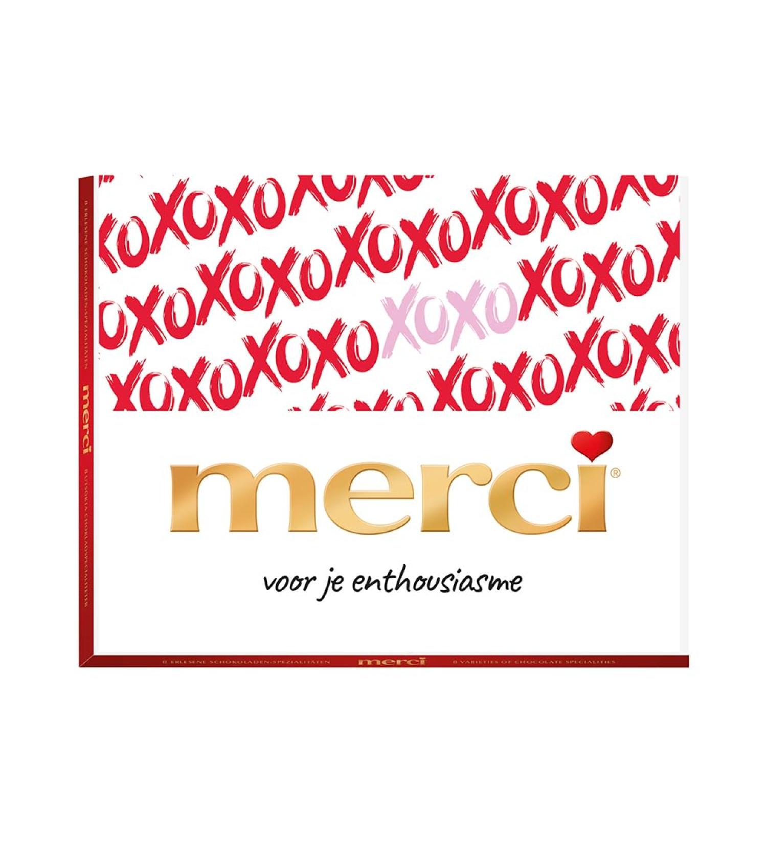 Vandeca Merci Finest Selection Assorted chocolate candy "Merci voor je enthousiasme" - 8 chocolate flavors - chocolate gift to thank someone - chocolate mix - 250g