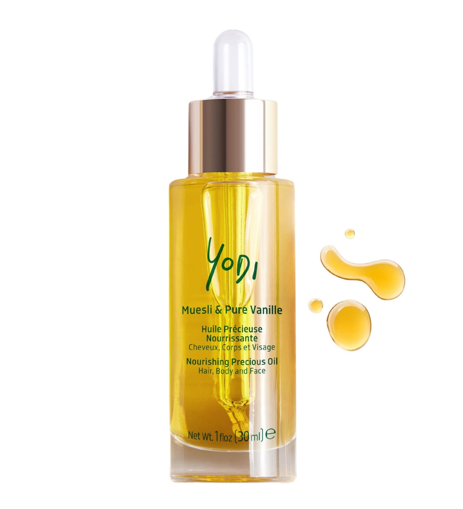 YODI - Nourishing Precious Oil - Muesli & Pure Vanilla - Nourishes Repairs & Sublime - 4 Vegetable Oils - 100% Natural Origin - Vegan - Made In France - Face Body & Hair - 30ml - Buy Online on GoSupps.com