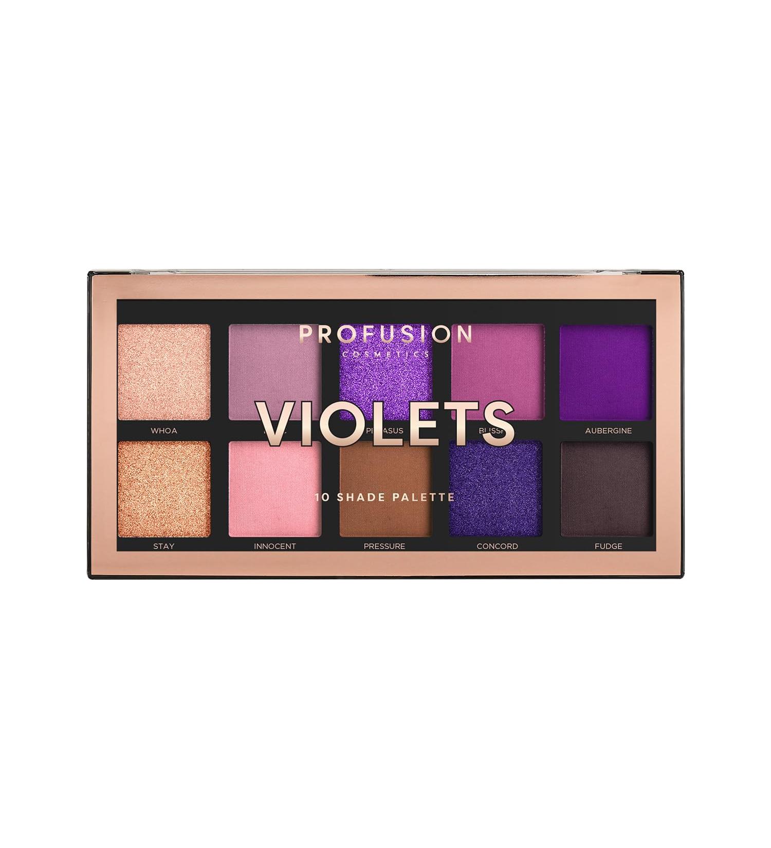 Profusion Cosmetics Violets Eyeshadow Palette - 10 Vibrant Shades for Stunning Eye Looks | International Shipping Available - Buy Online on GoSupps.com