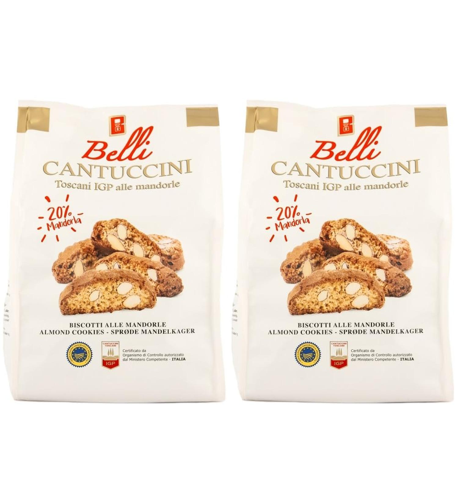 Belli - Almond Cantuccini Biscotti (250g Pack of 2) | Gourmet Artisan Biscuits From Tuscany - Buy Online on GoSupps.com