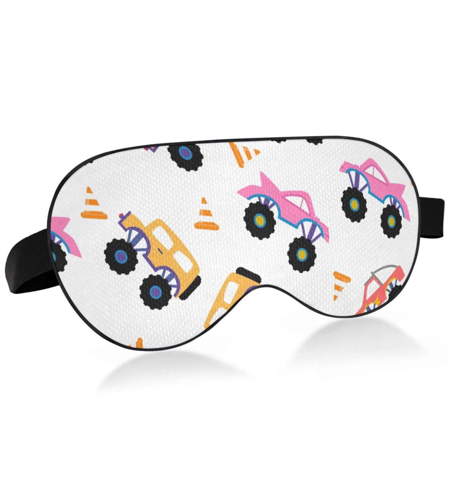 Haskirky Light Blocking Eye Mask - Adjustable for Adults - Ideal for Travel, Meditation, and Deep Sleep - Cartoon Trucks Design - Buy Online on GoSupps.com