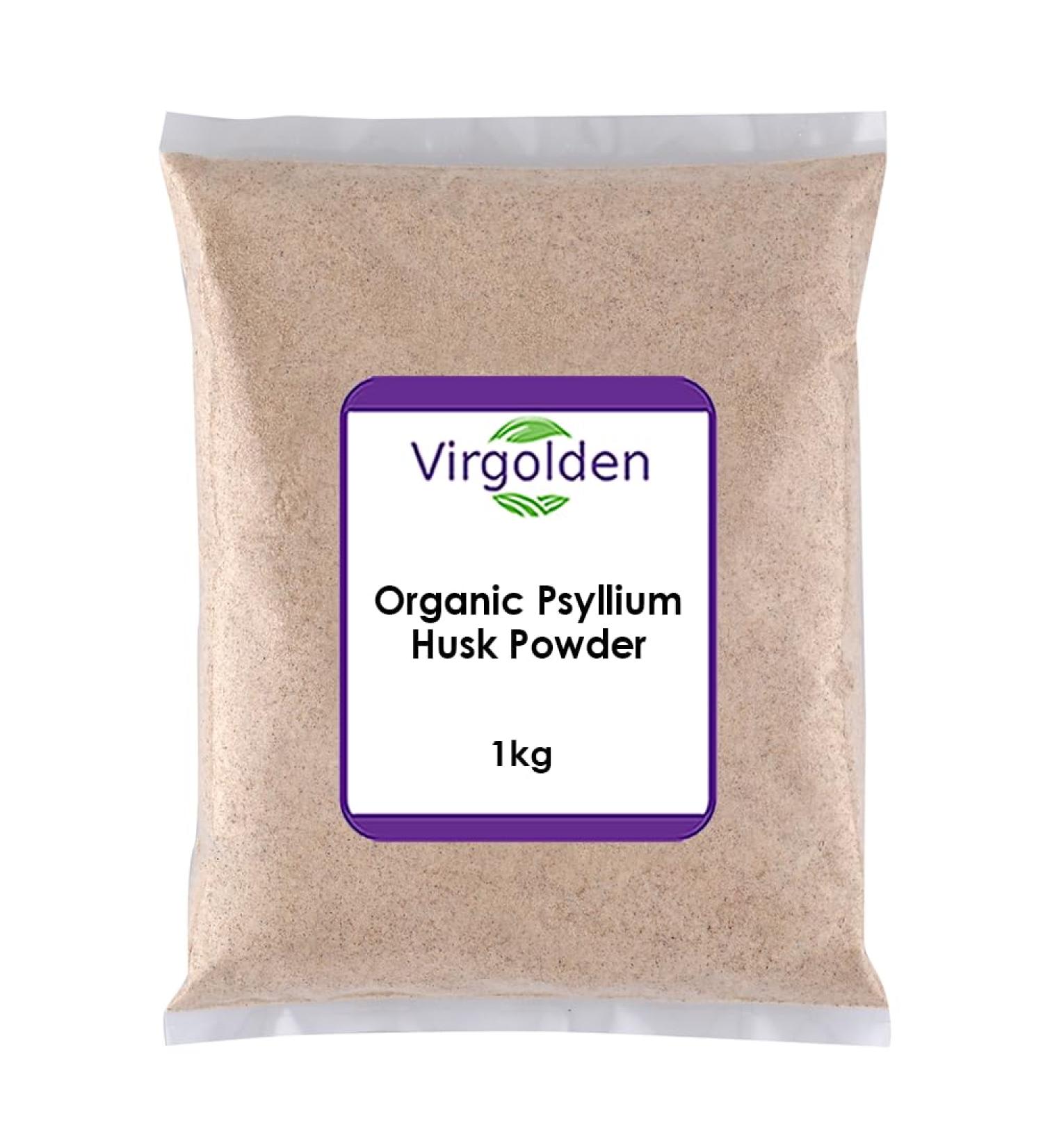 Virgolden Organic Psyllium Husk Powder 1kg - Pure and Natural Fiber Supplement - Buy Online on GoSupps.com