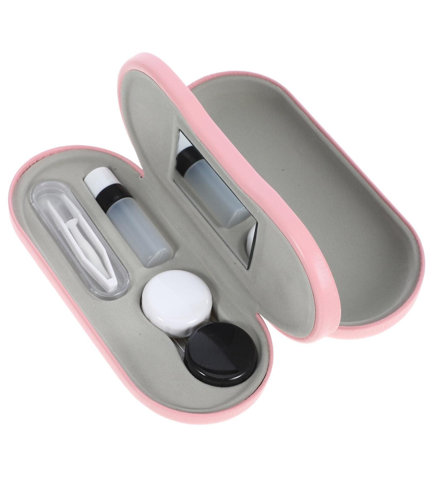 Minkissy Contact Lens Case Set - Portable Travel Box with Mirror & Tweezers for Daily Use - Fashionable Rose Design (16.5x7.0x5.5cm) - Buy Online on GoSupps.com