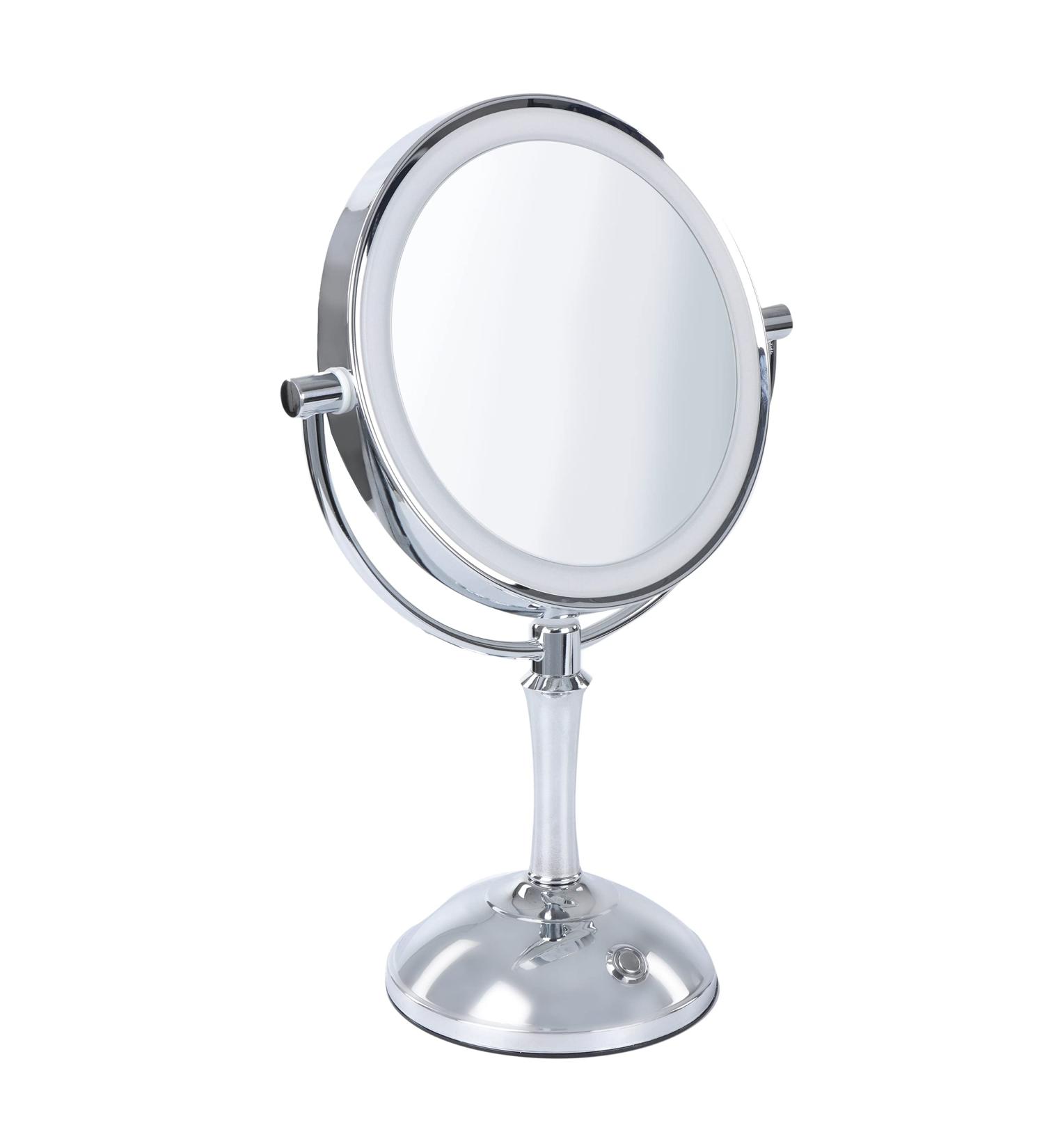 MonMed Lighted Makeup Mirror with 1x and 10x Magnification for Perfect Make Up Application - LED Standing Mirror - Buy Online on GoSupps.com