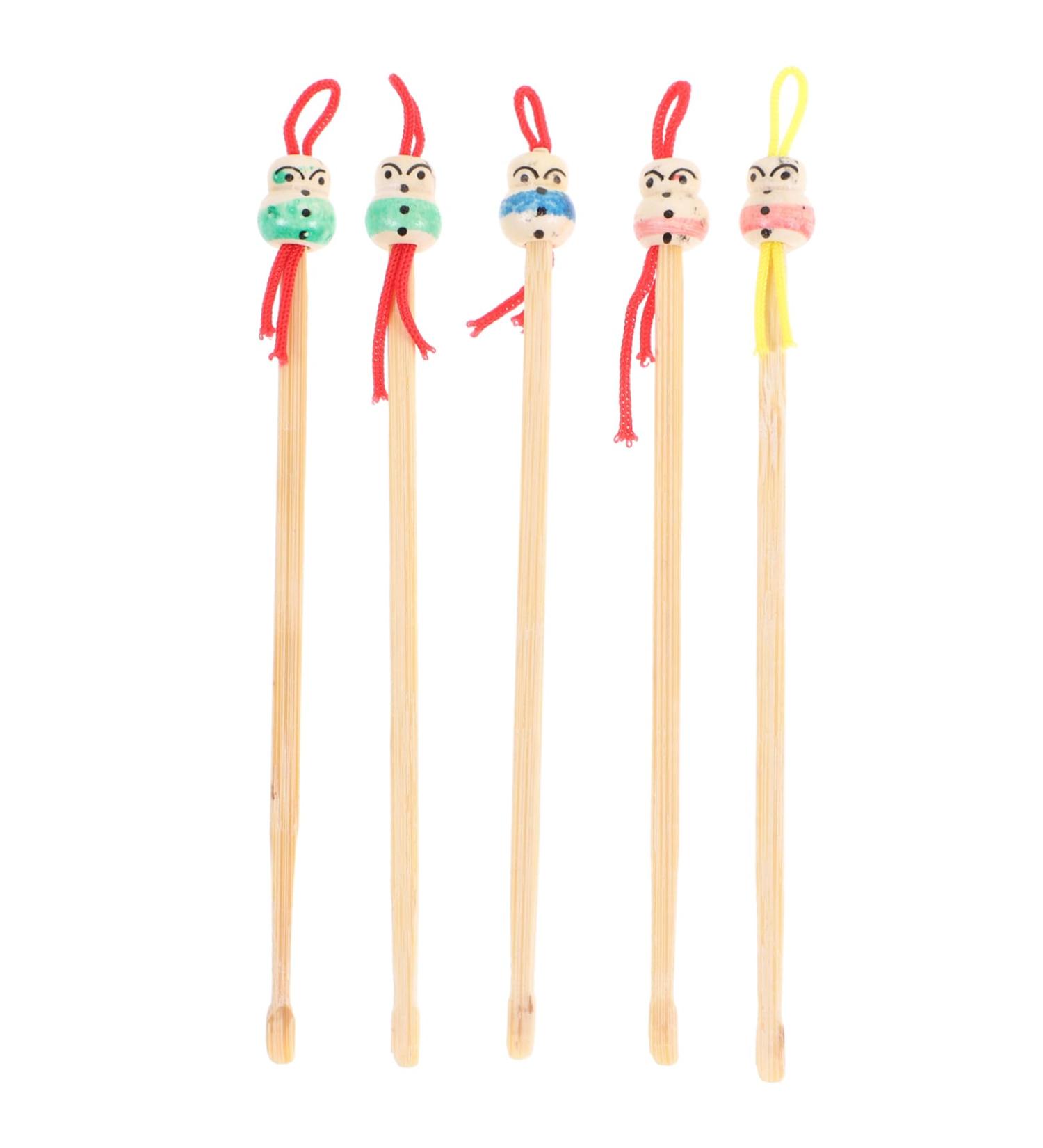 SKISUNO 5pcs Bamboo Ear Cleaning Tool Lovely Doll Head Design Skid-Resistant Safe for Family Use for Gentle Wax Removal Random Colors Included - Buy Online on GoSupps.com