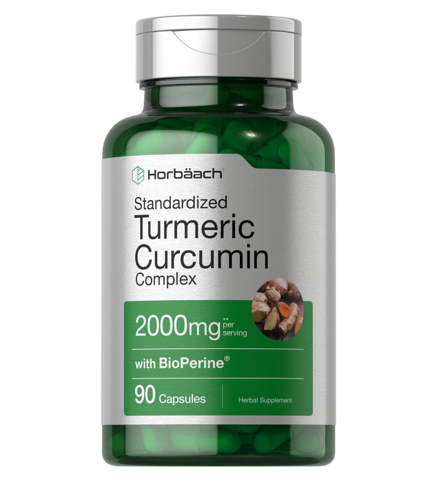 Turmeric Curcumin 2000mg with Black Pepper | 90 Capsules Non-GMO Gluten Free by Horbaach - Buy Online on GoSupps.com