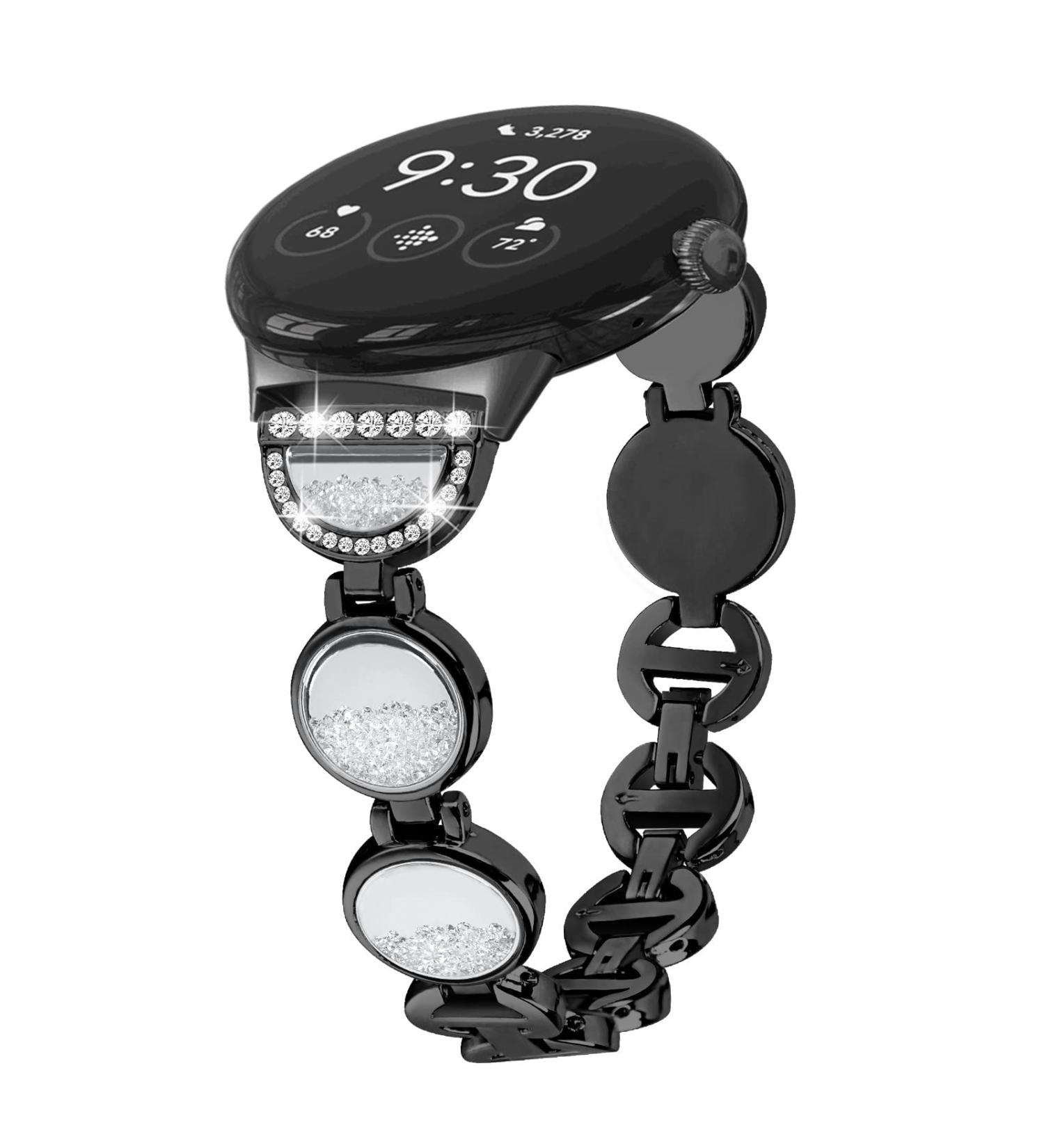 Buy Mvryce Google Pixel 2022 Band for Women Stainless Steel Wristband with Bling Rhinestones | Metal Strap Replacement for Google Pixel Smart Watch Y02 - Buy Online on GoSupps.com