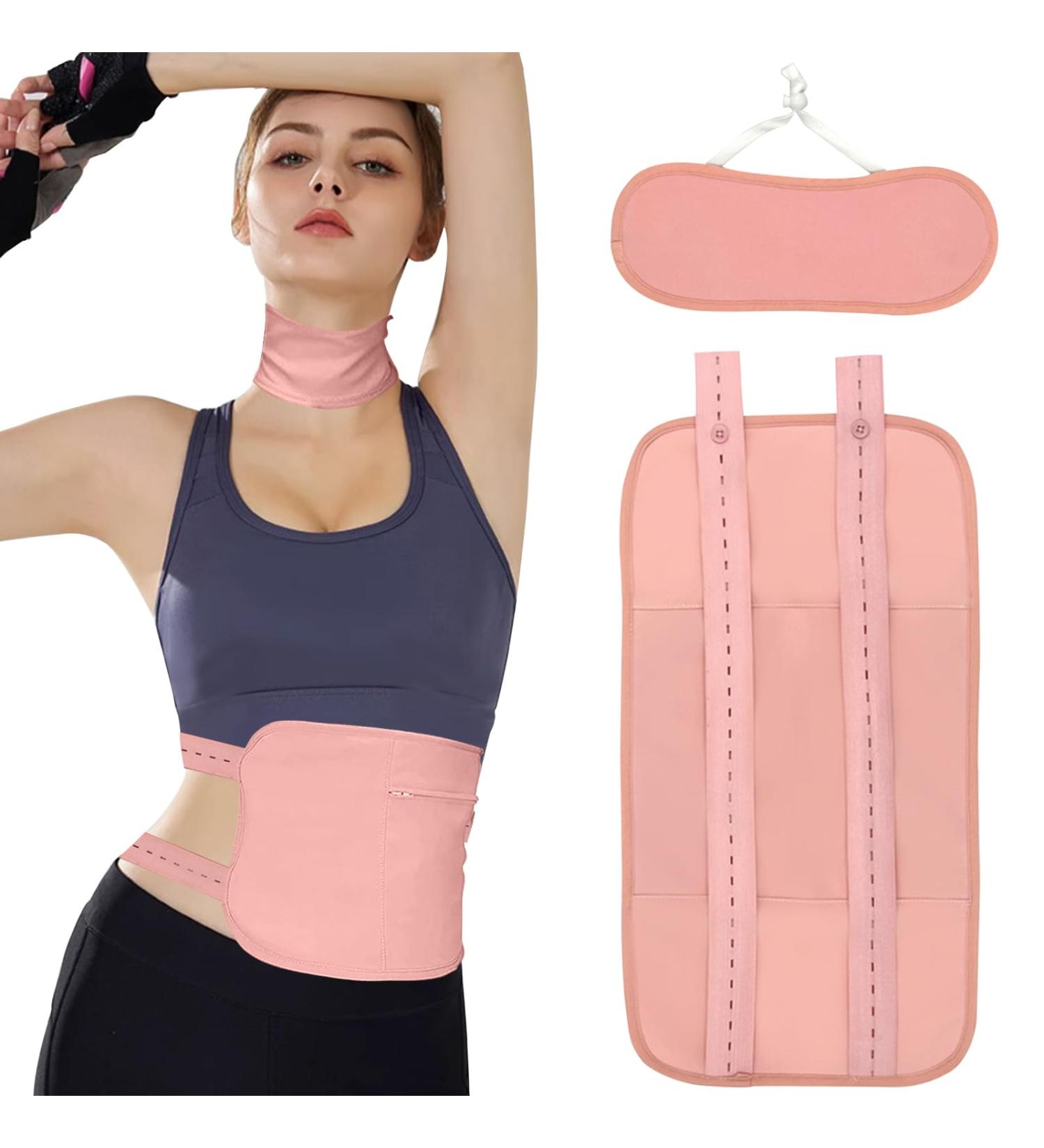 Organic Reusable Castor Oil Pack Kit - Comfortable Cotton Wrap for Liver Detox Muscle Pain Relief & Constipation - Adjustable Massage Belt in Pink - Buy Online on GoSupps.com