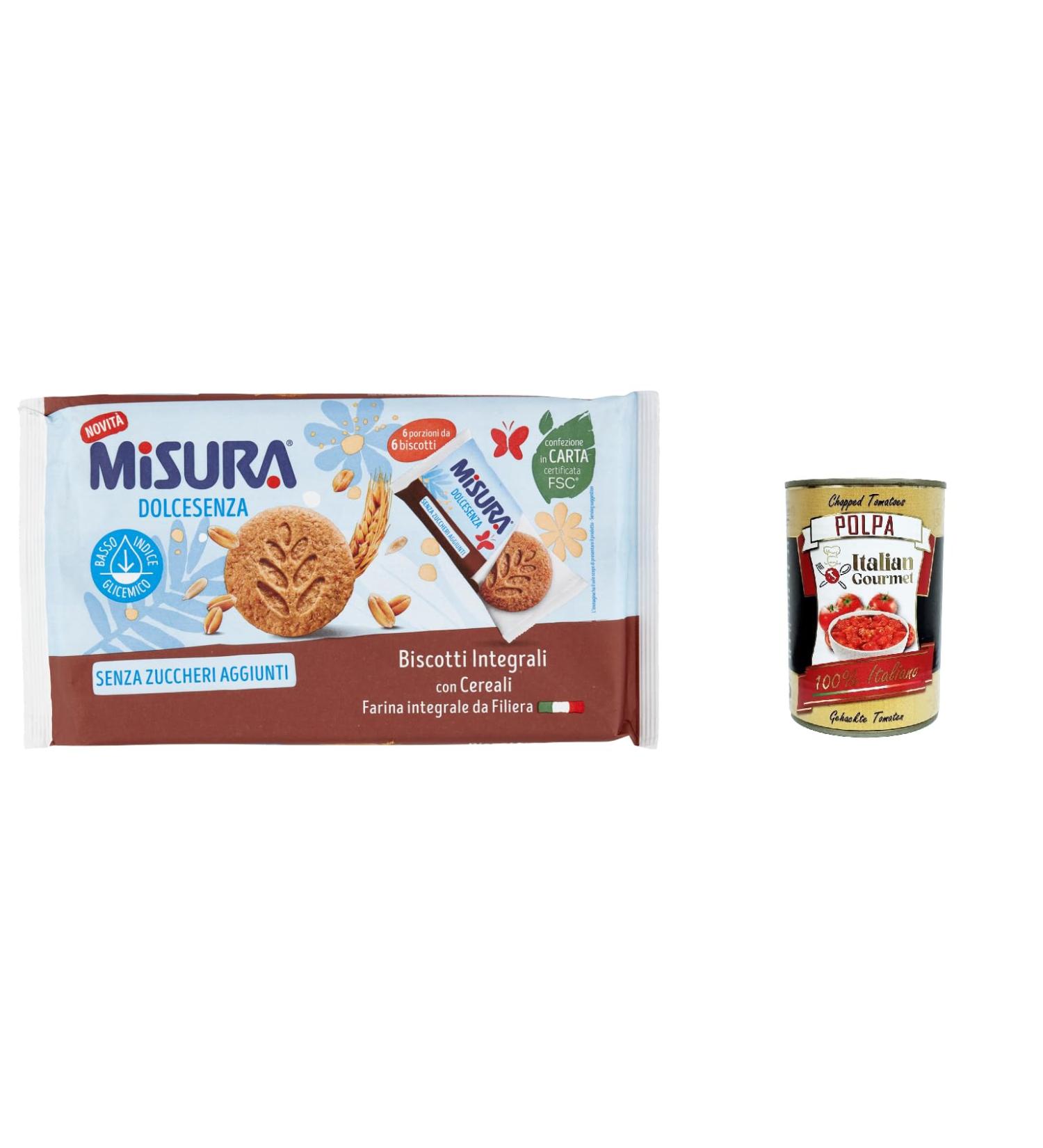  Italian Gourmet E.R. Misura Dolcesenza Set of 3 Whole Chalk Cookies with Low Glycemic Cereal Italian Whole Wheat Flour 6 Pieces of 6 Biscuits 280 g - Buy Online on GoSupps.com