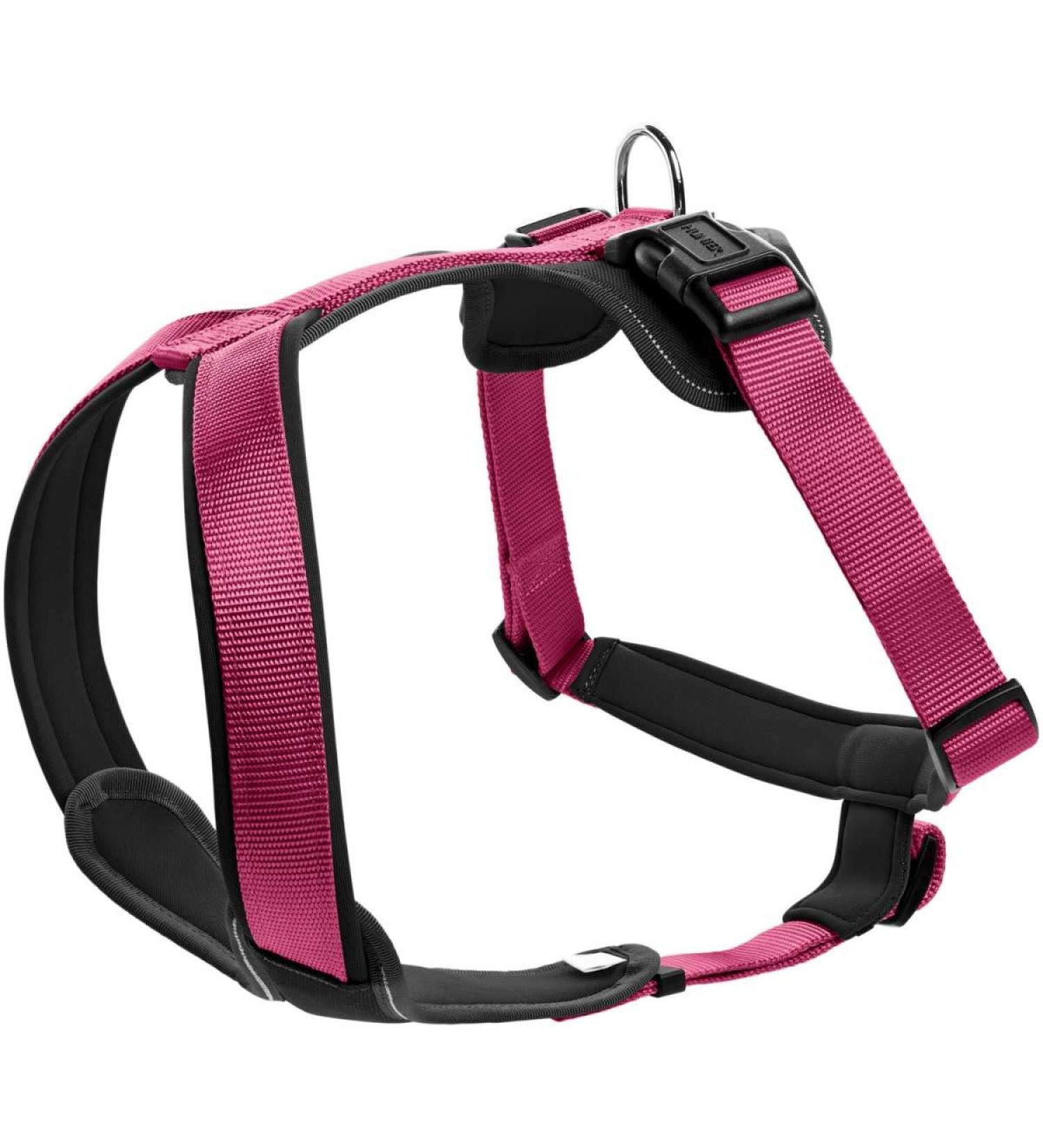 HUNTER NEOPRENE dog harness nylon padded with neoprene 73-94 cm raspberry/black raspberry/black 73-94 cm