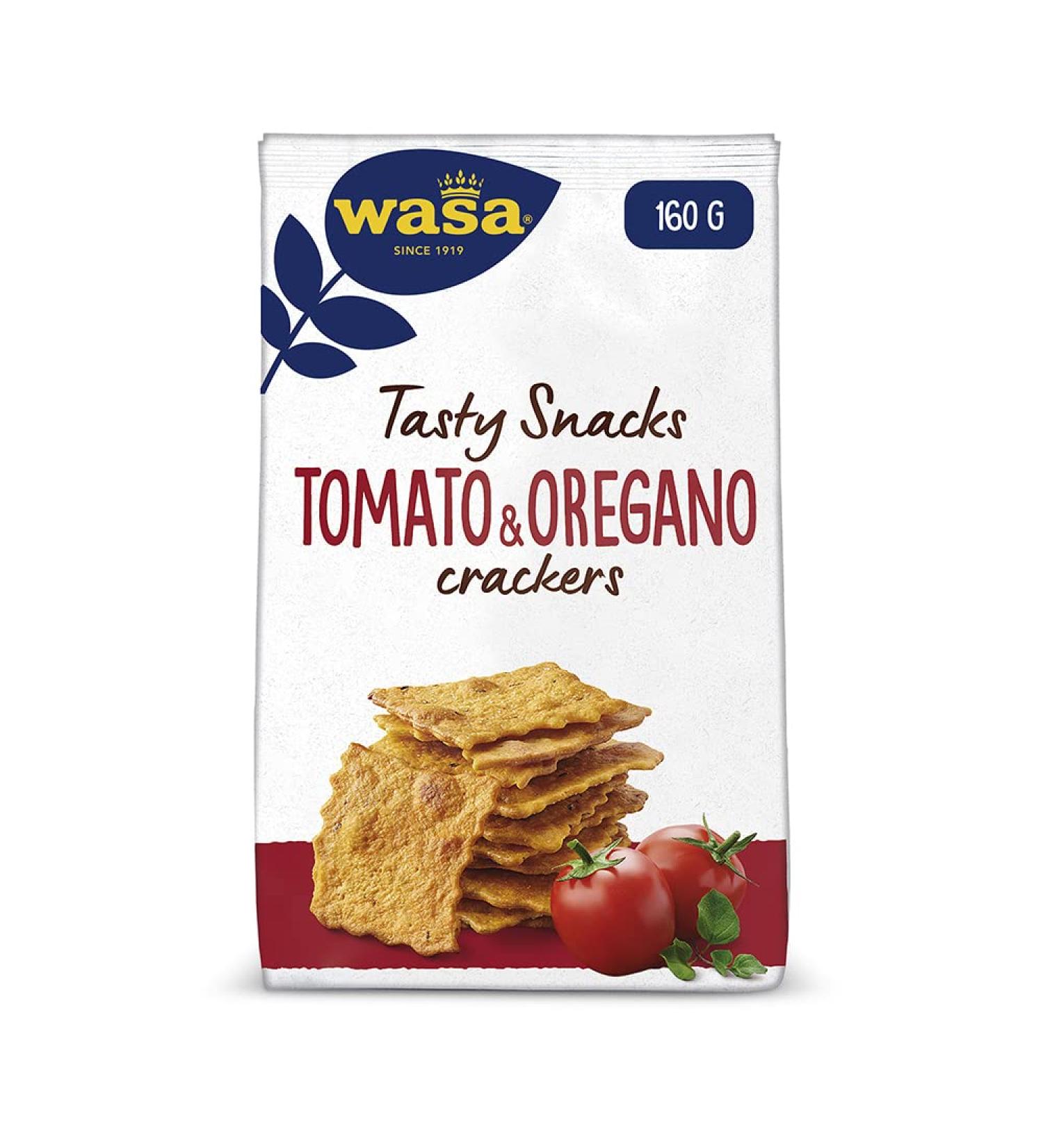 Wasa Tasty Snacks Cracker Tomato & Oregano Crispy Light Wheat Crackers (160g) | International Shipping Available - Buy Online on GoSupps.com