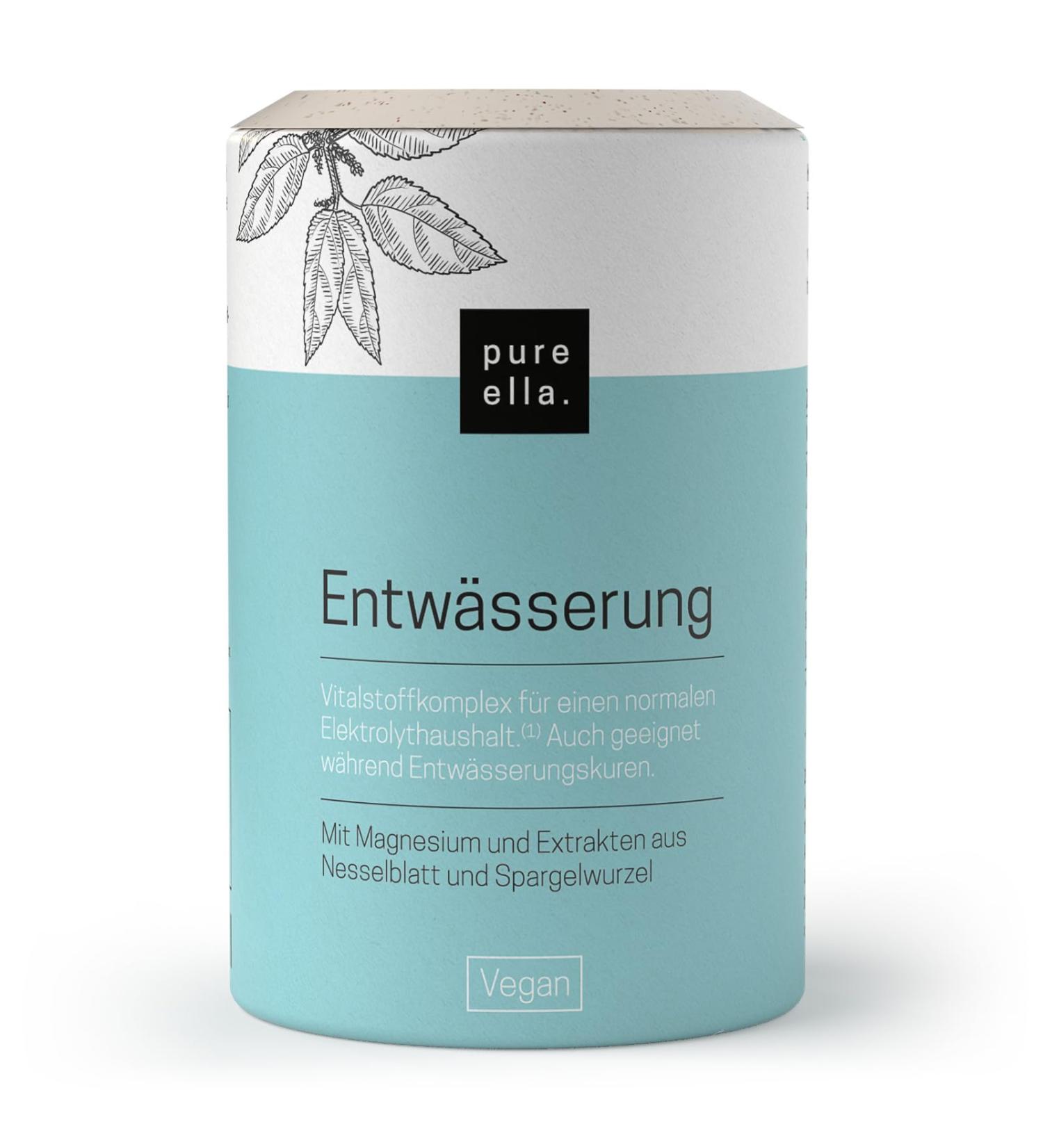 Pure Ella Nettle Drainage Capsules - Vegan Detox with Magnesium Juniper & Asparagus - 60 Natural Capsules for Gentle Drainage Support - Buy Online on GoSupps.com