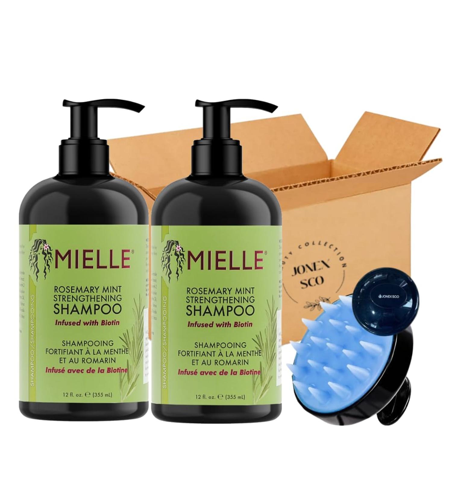Rosemary Mint Hair Shampoo (pack of 2) Bundle with JONEX SCO Scalp Massager Hair Brush for Scalp Scrub 2 Shampoo+1 Hair Scalp Massager - Buy Online on GoSupps.com