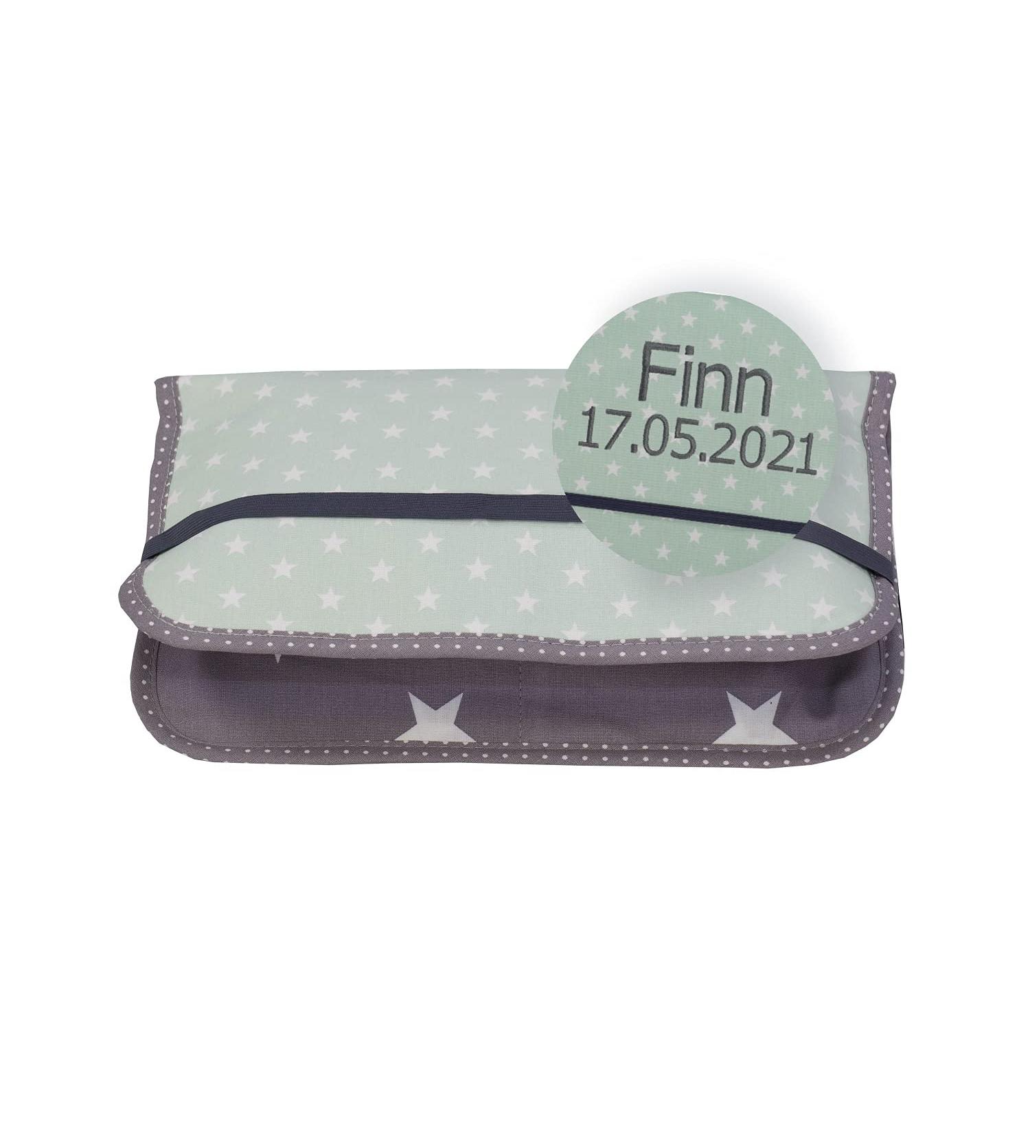 ULLENBOOM Diaper Pocket - Travel Diaper Bag (EU Made) for 3 Diapers Wipes & Accessories - Mint Gray 18x27 cm - Buy Online on GoSupps.com