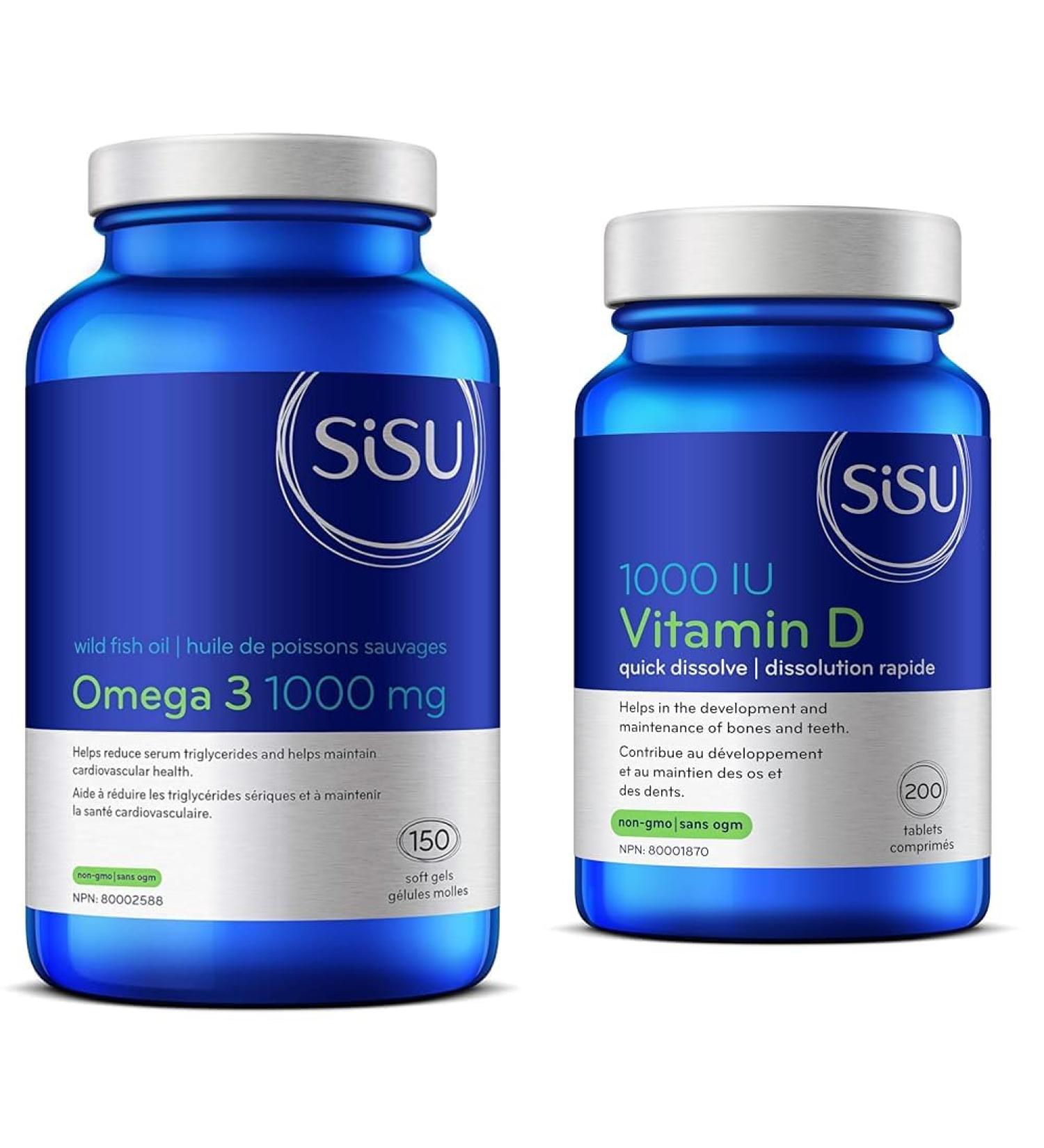 Omega 3 1000mg 150 soft gels & Vitamin D 1000 Iu Family Size 200 CT Nutritional Supplement+ Vitamin D 1000 Iu - Buy Online on GoSupps.com