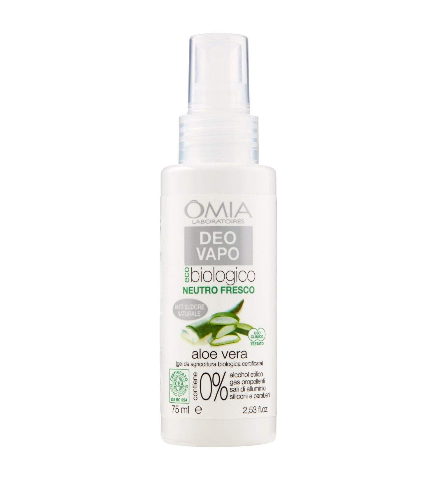 Omia Deo Vapo Eco Bio with Aloe Vera Natural Antiperspirant Intense Perspiration Deodorant Without Aluminum Salts and Gases Freshness for 24 hours Deodorant for Men and Women - 75 ml - Buy Online on GoSupps.com