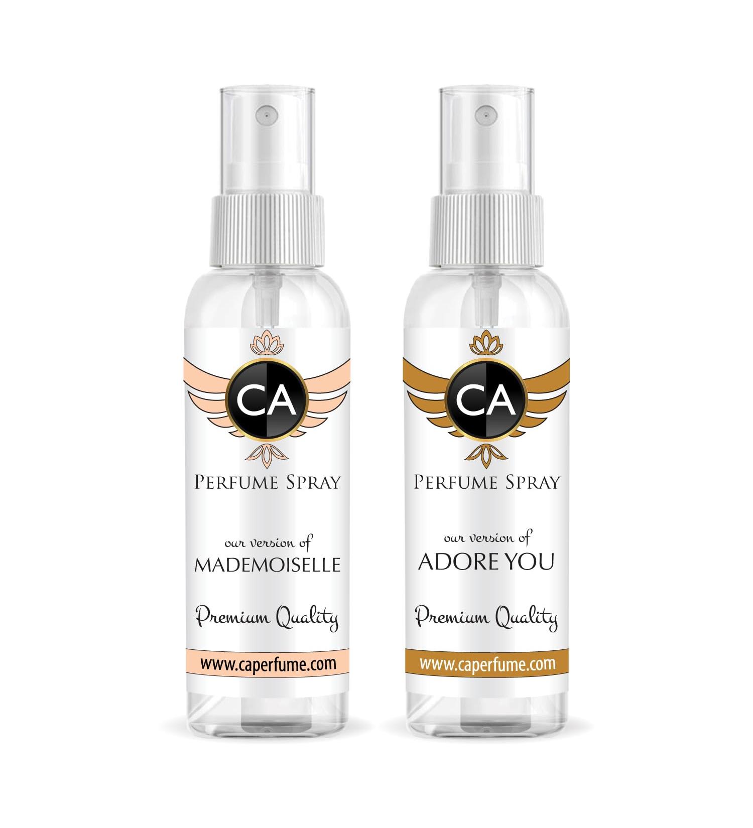 CA Perfume Impression of (Mademoiselle + Adore You) Travel Size Sample Fragrance Refillable Atomizer Long Lasting Eau de Parfum (Cologne) Sprayer / 2 Fl Oz/ 60 ml Coco Mademoiselle + J'Adore Impression - Buy Online on GoSupps.com