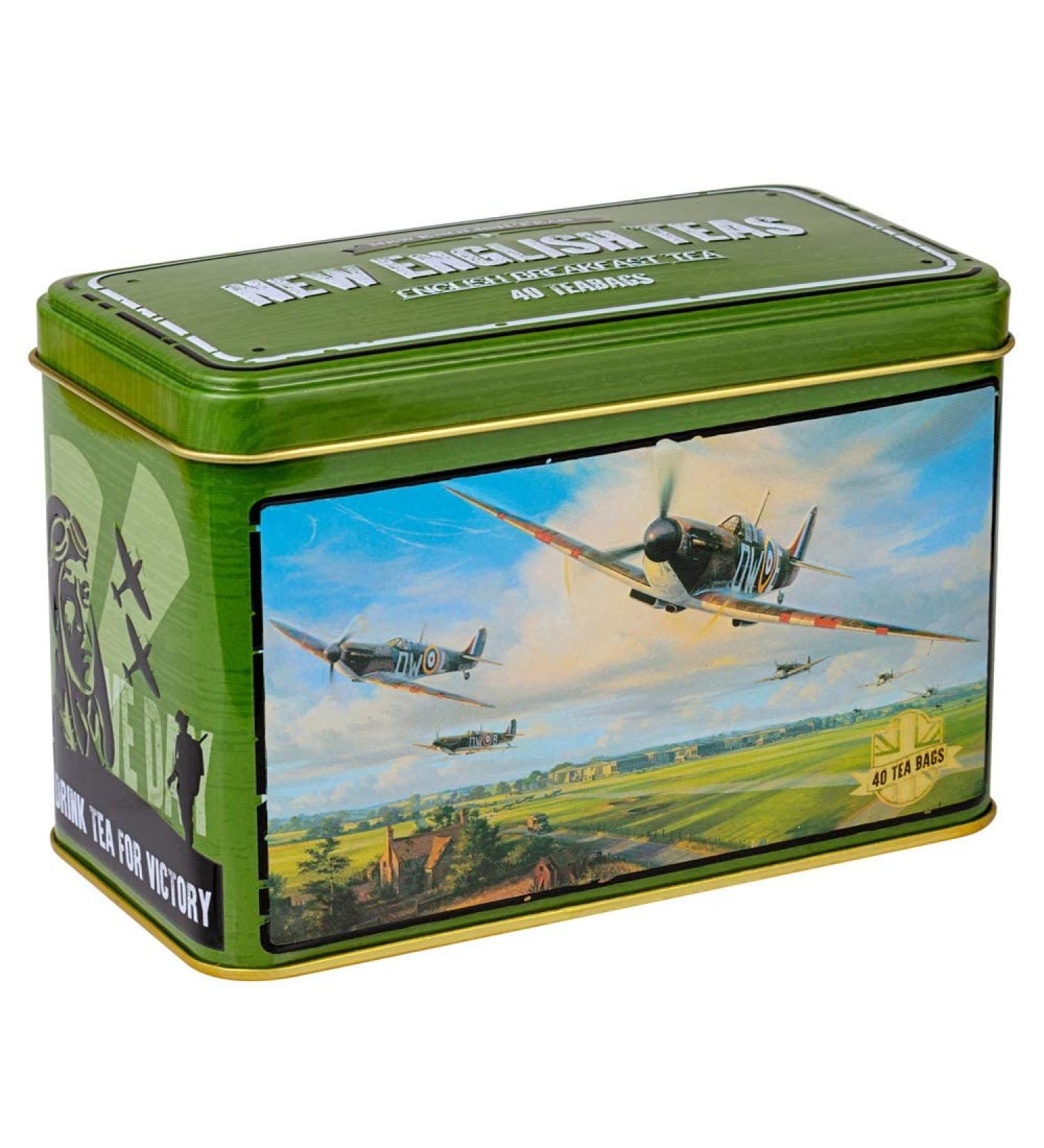 New English Teas Spitfire Tea Tin with 40 English Breakfast Teabags|RS80 - Buy Online on GoSupps.com