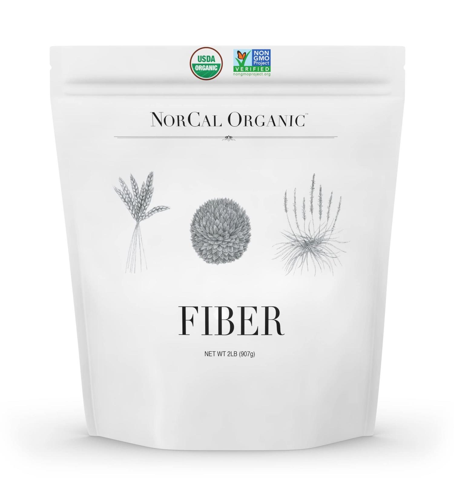 Norcal Organic Fiber 2 lbs | Soluble & Insoluble Fiber supplement with Prebiotics & Psyllium Husk Powder | Non GMO, Gluten-Free, Soy-Free & Organic - Buy Online on GoSupps.com