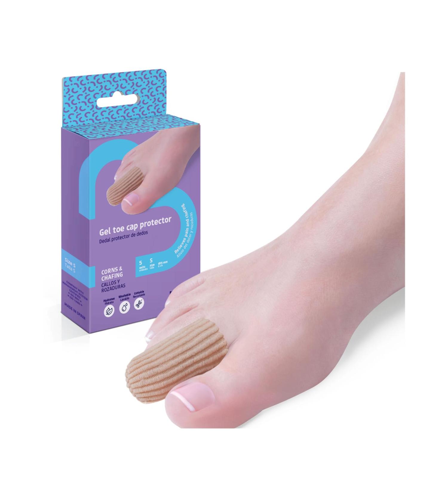 Buy 5 Units of Small Toe Caps - Fabric & Gel Toe Protectors for Chafing Callus Hammertoes & Ingrown Nails | Made in Spain - Buy Online on GoSupps.com