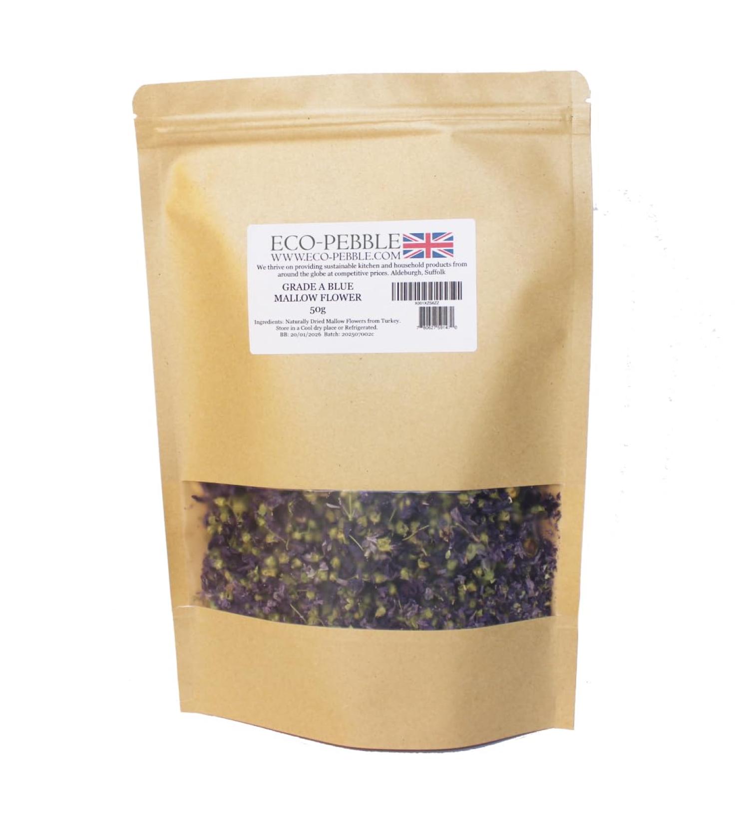 Grade A Blue Mallow Flower - Herbal Tea - Food & Cocktail Decoration - Buy Online on GoSupps.com