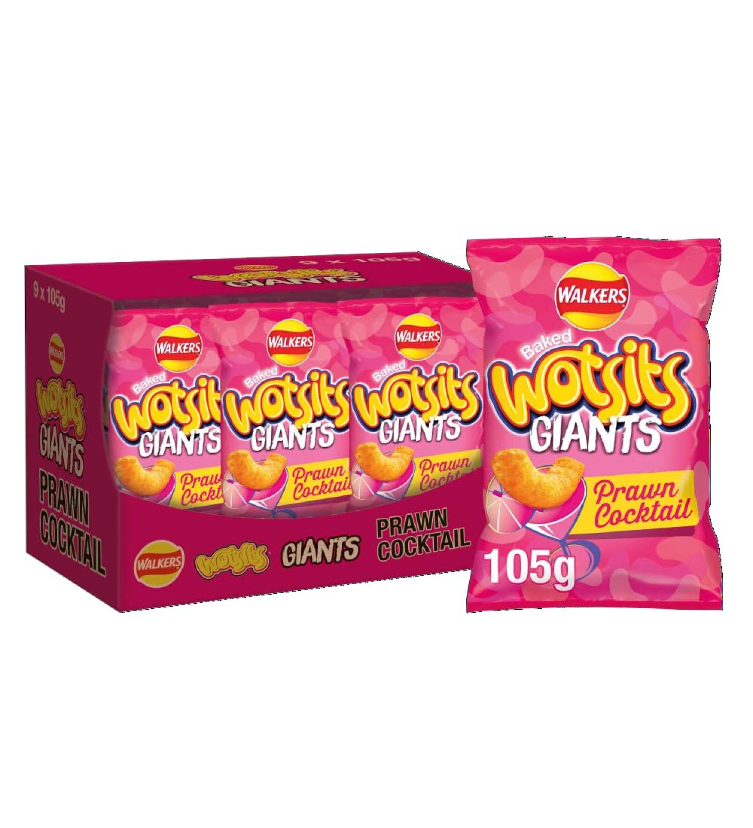  Walkers Walkers Wotsits Giants Crevettes Cocktail Snacks Crisps 105 g - Buy Online on GoSupps.com