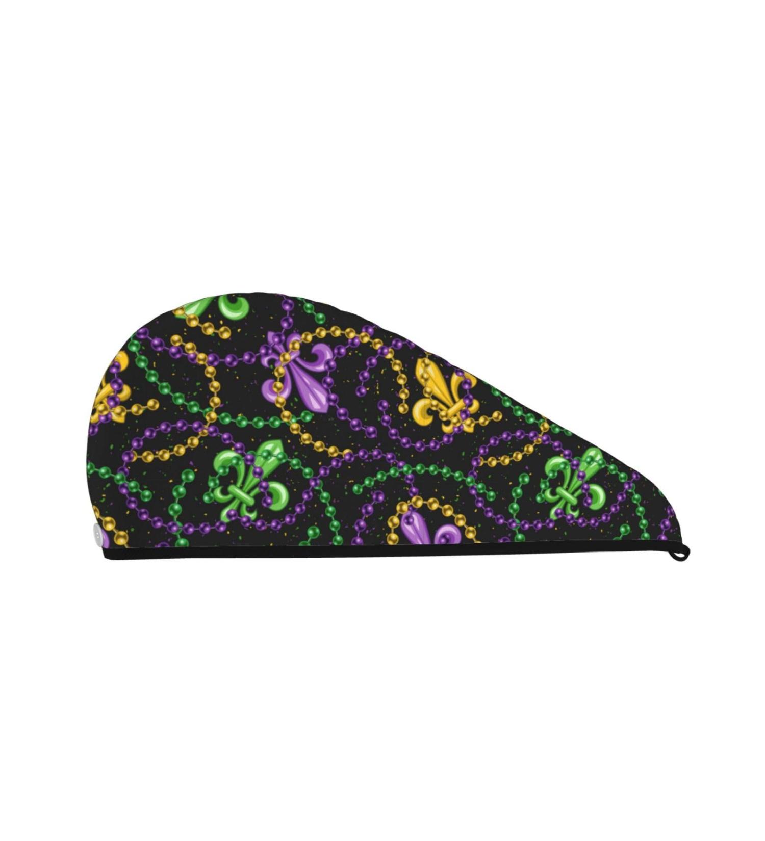 Mardi Gras6 Microfiber Hair Towel - Soft Super Absorbent Wrap for Women Quick Dry Coral Velvet Hair Cap for Long Curly & Thick Hair - Best for International Shipping - Buy Online on GoSupps.com