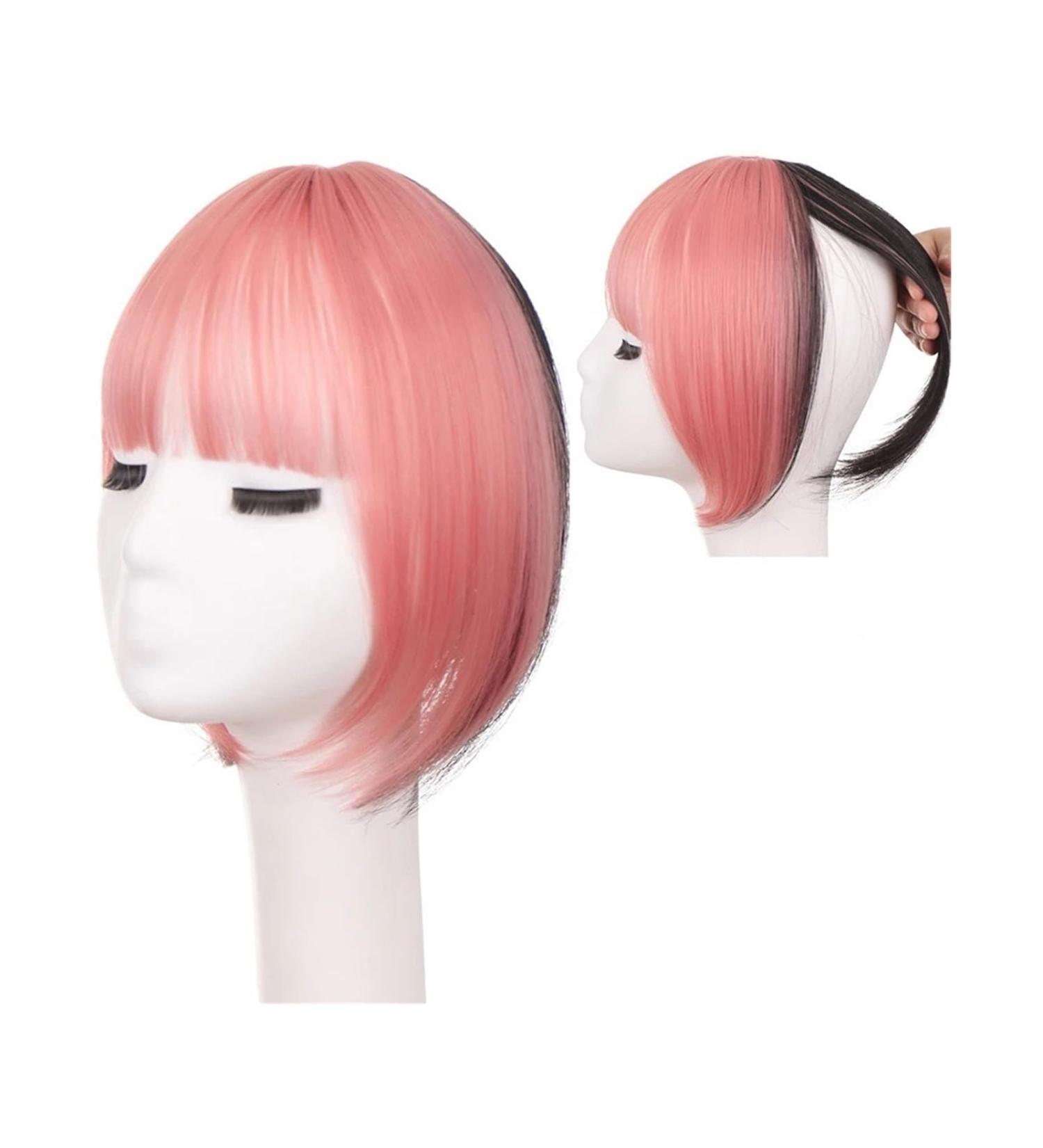 Bangs Hair Clip 3D French Bangs Wig with Natural and Seamless Forehead Invisible Pink Highlights Top Hair patch Air Bangs Bangs Clip in Hair(Color:1B/30HL) - Buy Online on GoSupps.com