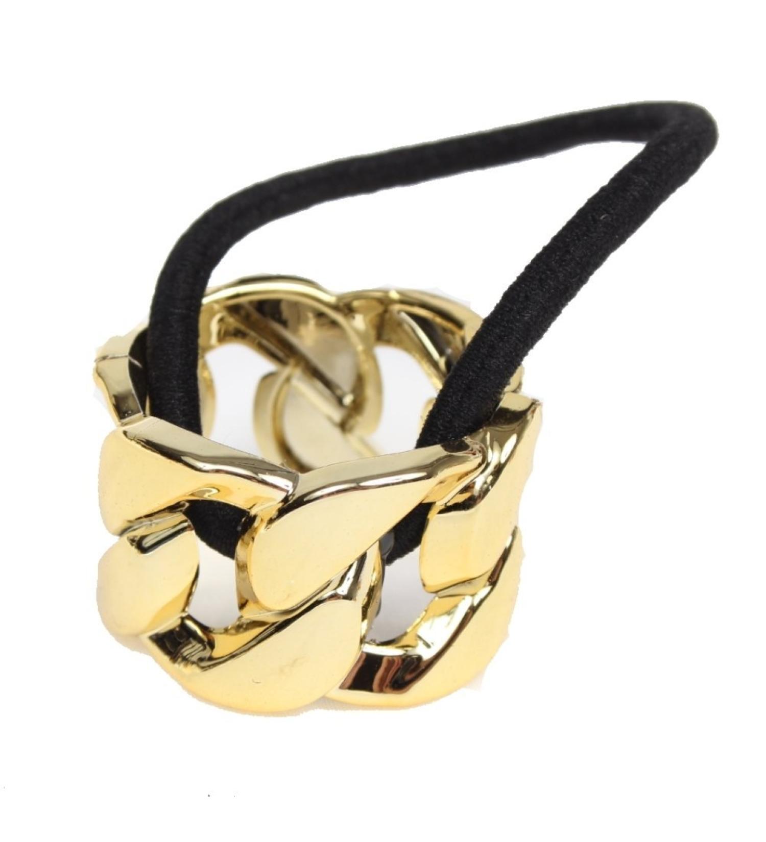 JUSTFOX Gold Curb Chain Hair Ring - Elegant Hair Accessory for Stylish Women | International Shipping Available - Buy Online on GoSupps.com