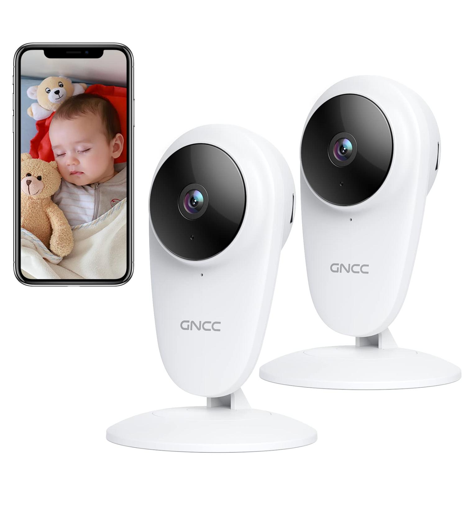 GNCC Baby Monitor 1080P Indoor Camera with Night Vision | Crying/Motion/Sound Detection | 2-Way Audio | Alexa Compatible | SD&Cloud Storage | 2 Cameras - Buy Online on GoSupps.com
