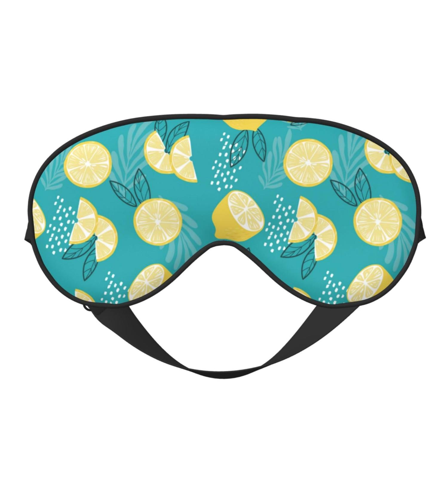 Shop Lemon Blue Print Sleep Eye Mask - Soft Blindfold with Elastic Strap for Travel & Night Sleeping - Perfect Eyeshade for Comfort - Buy Online on GoSupps.com