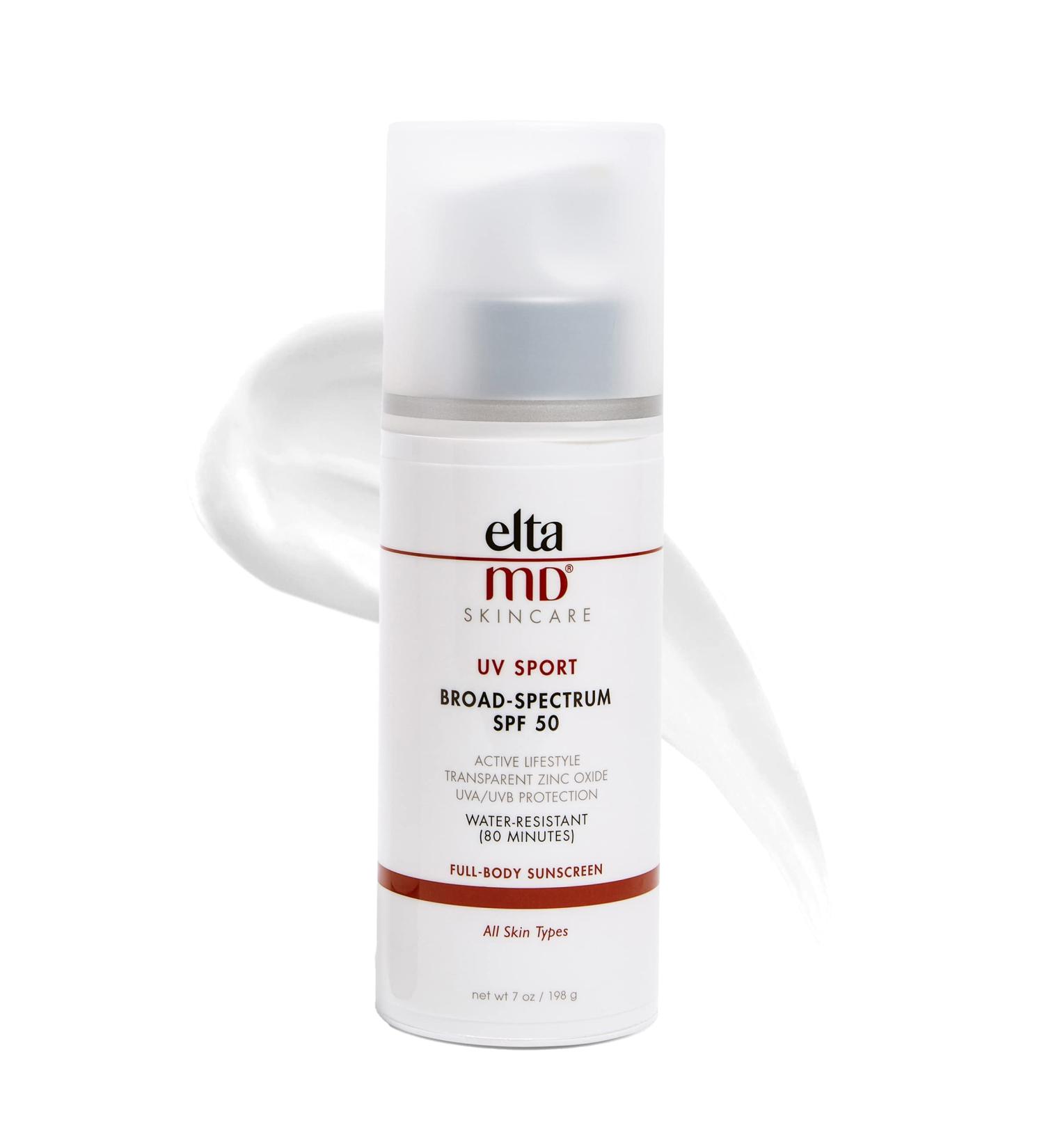EltaMD UV Sport SPF 50 Body Sunscreen Lotion - Sweat & Water Resistant, Zinc Oxide Formula, Oil-Free - 3 oz Tube - Buy Online on GoSupps.com