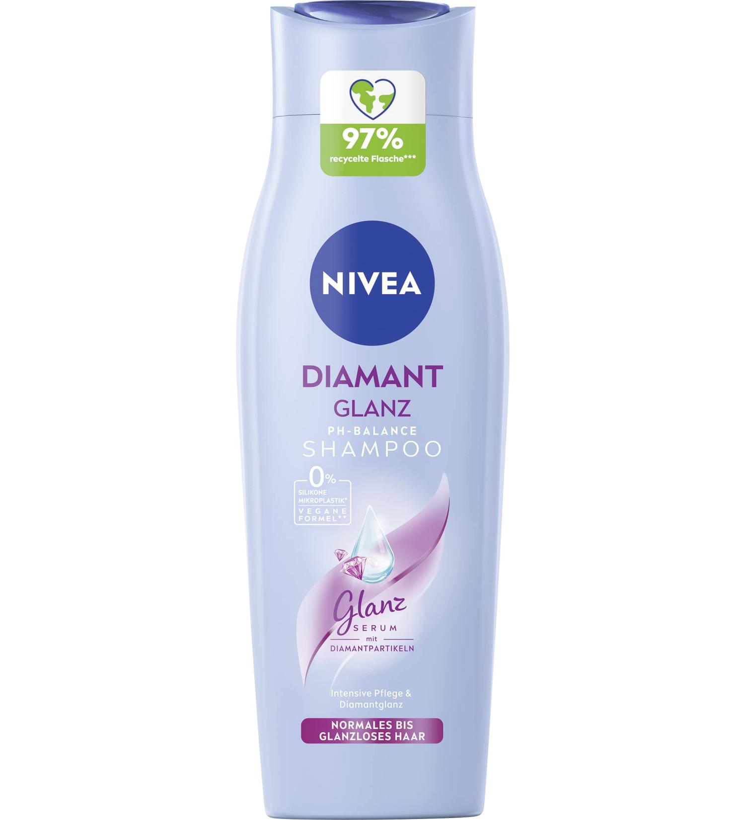 NIVEA Diamant Glanz Gentle Shampoo (250 ml) Nourishing shampoo with diamond particles intensive nourishing shampoo for normal and dull hair - Buy Online on GoSupps.com