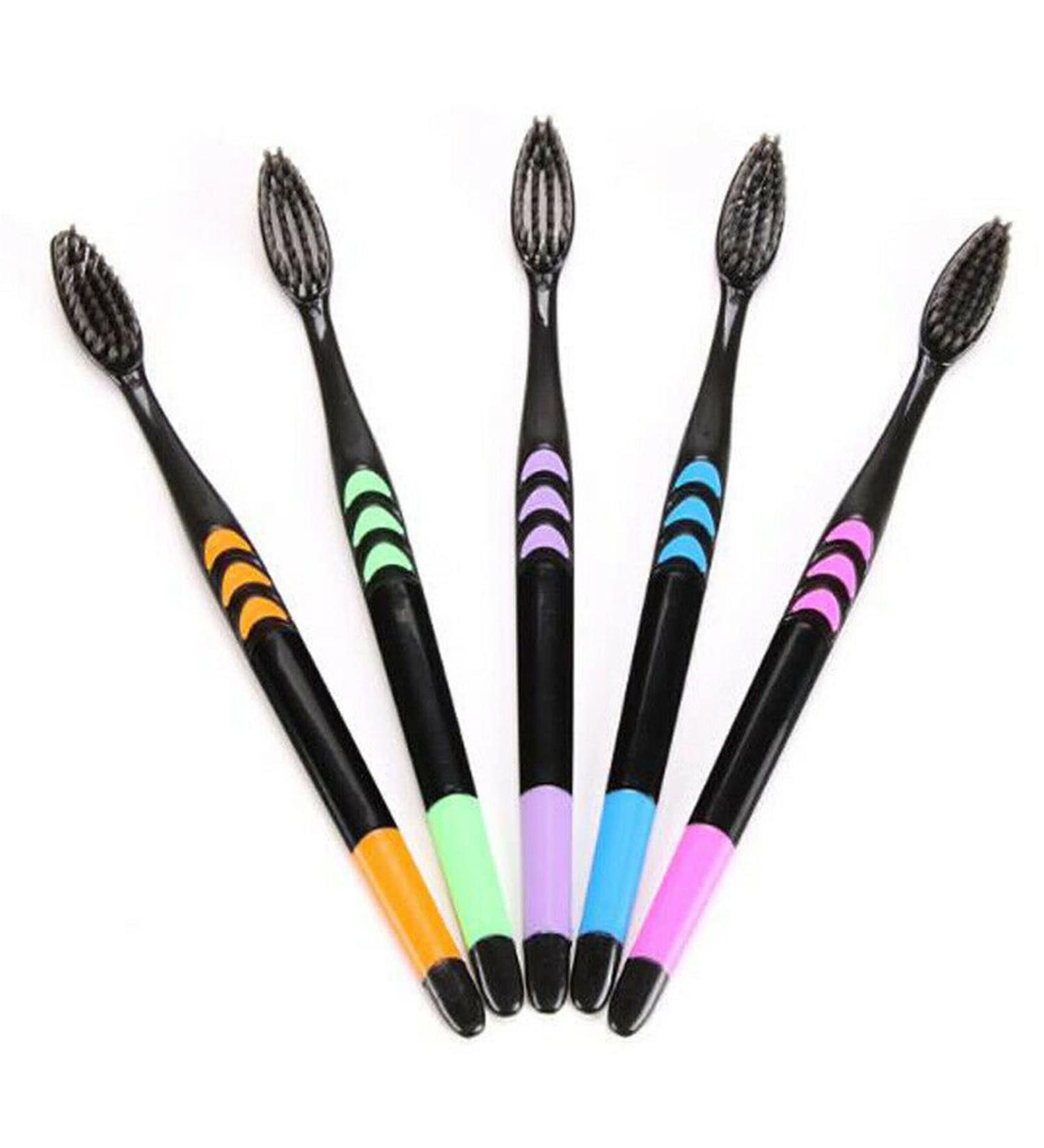 SUICRA Black Soft Bristle Toothbrushes - 10 Pack for Adults | Superior Oral Care & Cleaning - Buy Online on GoSupps.com