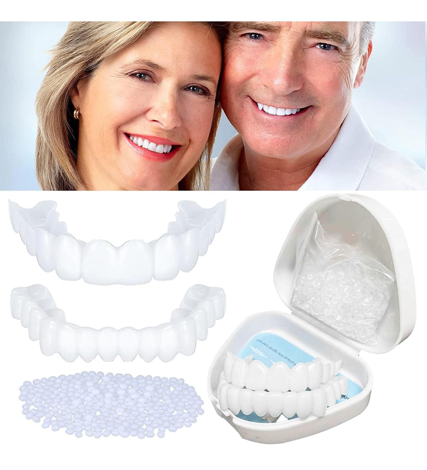 Buy Dazluxe Instant Veneers - 2 Pairs of Artificial Teeth for a Perfect Temporary Smile | Dentures & Covers for Bad Teeth - Unisex - Buy Online on GoSupps.com