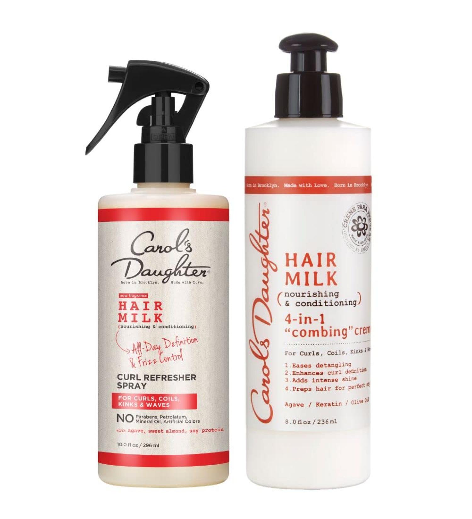 Carols Daughter Hair Milk Gift Set: Curl Refresher Spray & Hair Detangler for Natural Curly Hair with Agave Nectar and Olive Oil - Define Curls & Control Frizz All Day - Buy Online on GoSupps.com