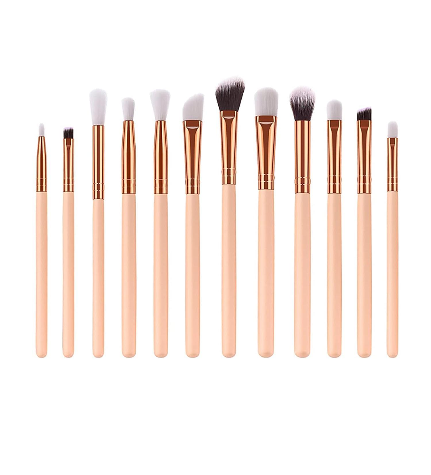 12 Set Wooden Eye & Eyebrow Brushes - Multicolor Makeup Shadow Brush for Professional Application - Buy Online on GoSupps.com