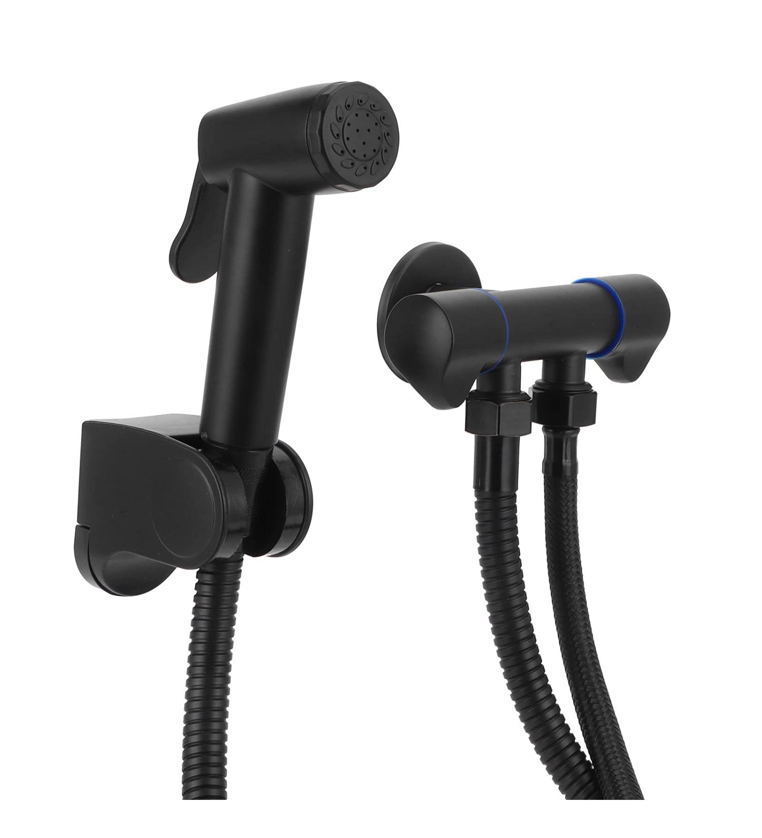 Bidet Spray Head G1/2 - High Pressure Handheld Bidet Sprayer Set | Black Bathroom Accessories - Buy Online on GoSupps.com