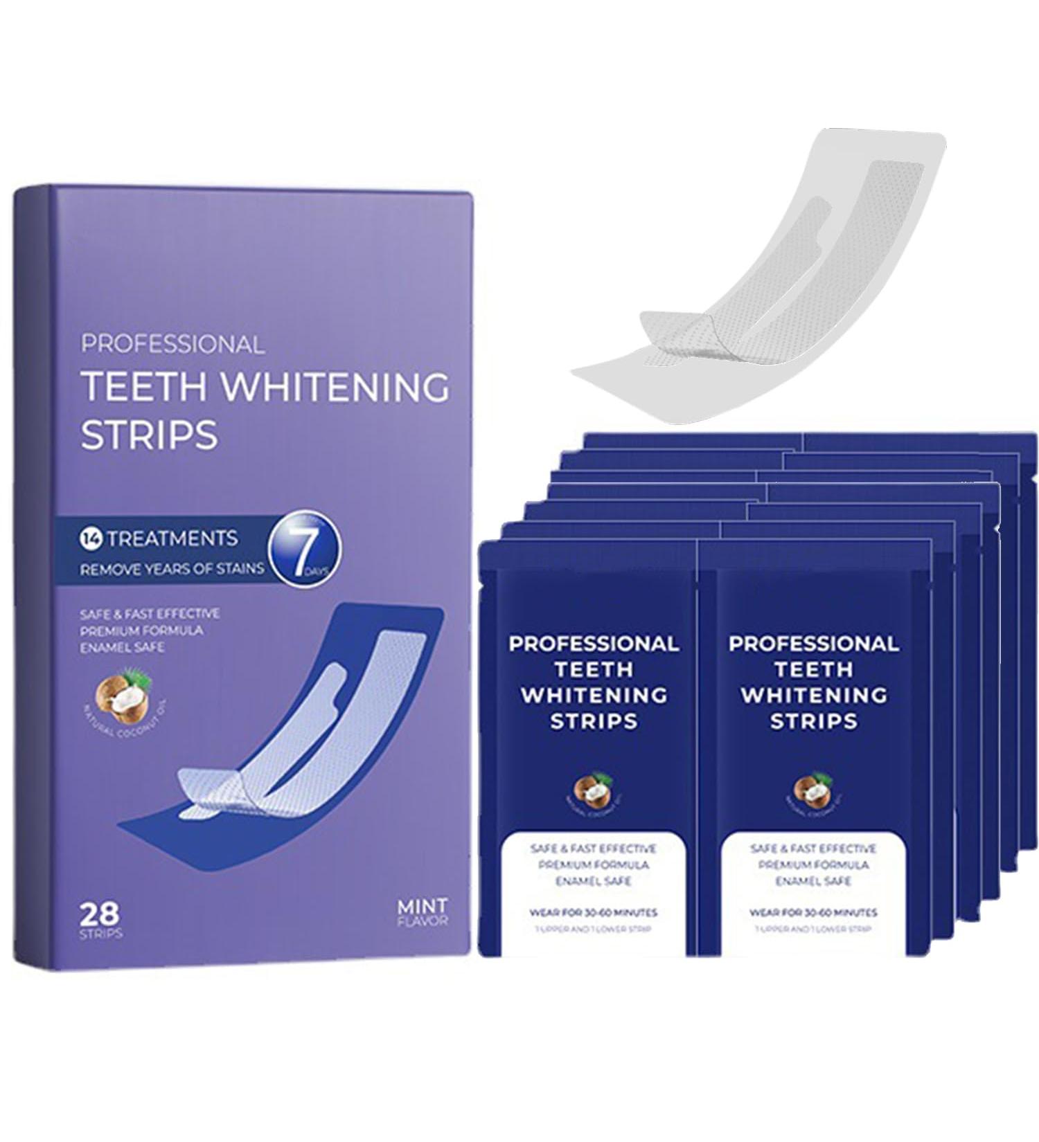 JdXun 28 Whitening Strips | Effective Teeth Whitening Stripes for Stains | Non-Sensitive Bleach for White Teeth - Buy Online on GoSupps.com
