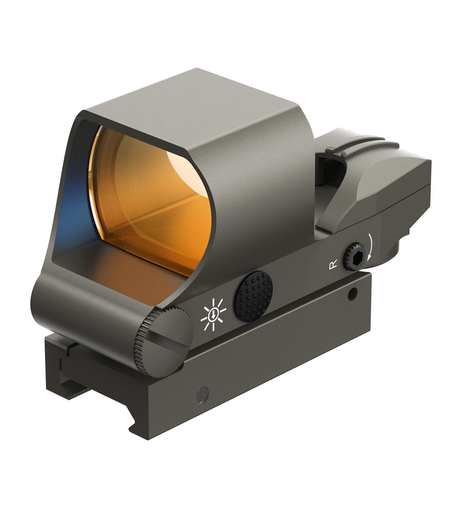 Feyachi Reflex Sight with Multiple Reticle System - Red Dot Sight with Picatinny Rail Mount for Absolute Co-Witness in Nickel Finish - Buy Online on GoSupps.com