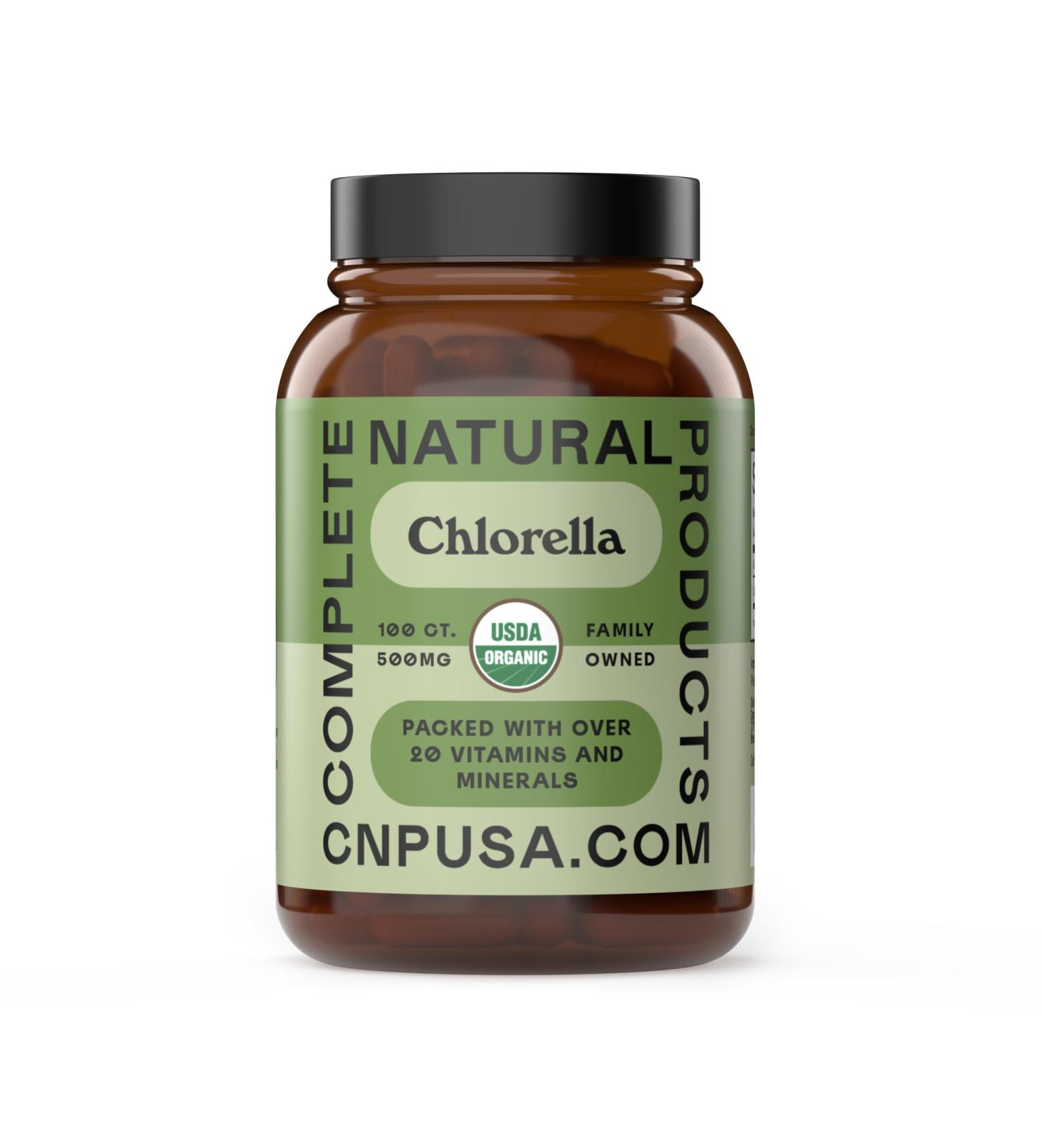 Complete Natural Products Organic Chlorella Capsules, 500mg, 100ct, Pure Green Algae Superfood, Detox & Immune Support, Vitamin B12 & Chlorophyll Rich, Plant-Based, Vegan, Non-GMO - Buy Online on GoSupps.com
