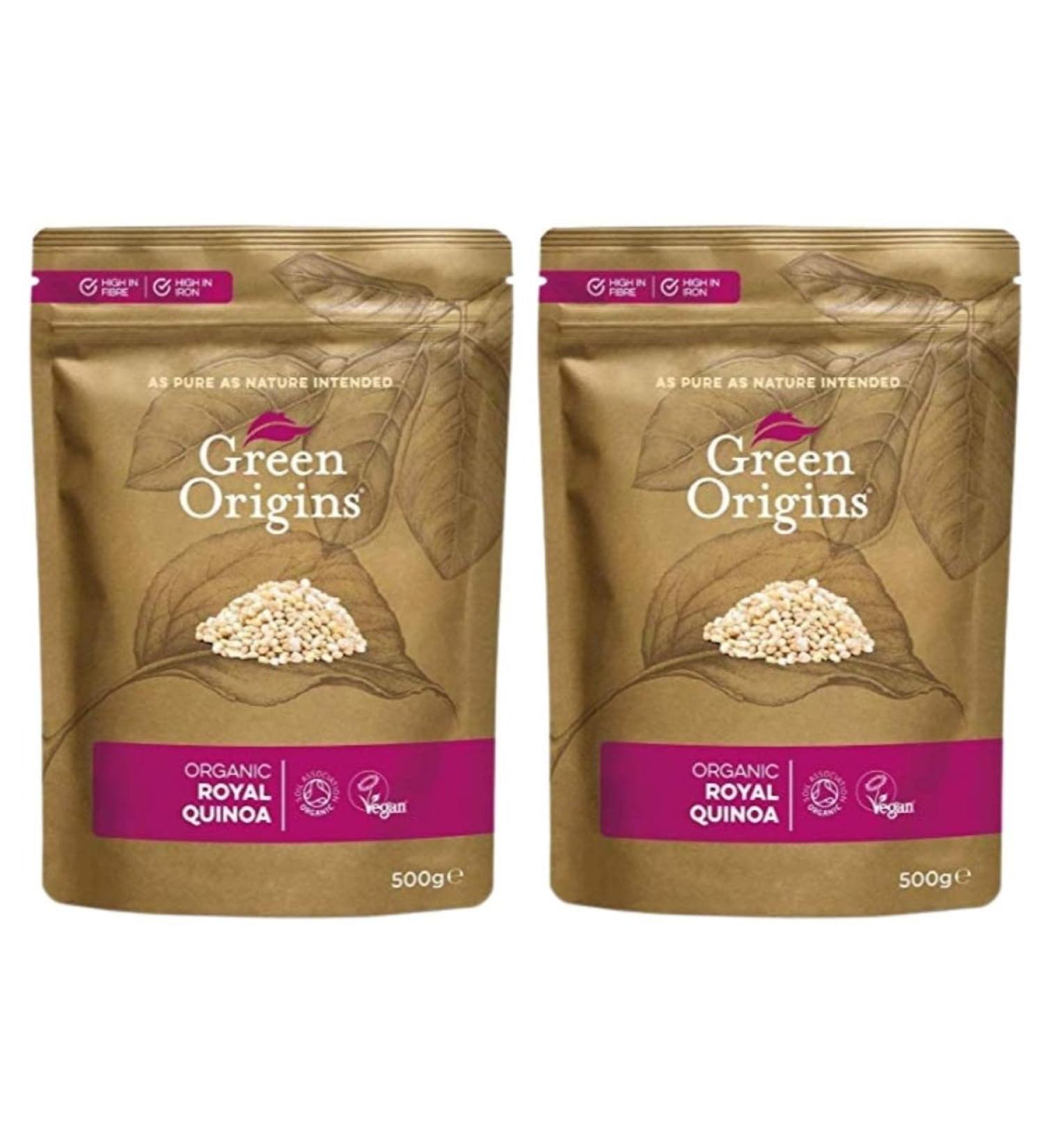 Green Origins Organic Royal Quinoa Grain 500g x 2 individual pouches total weight 1kg 500g (Pack of 2) - Buy Online on GoSupps.com