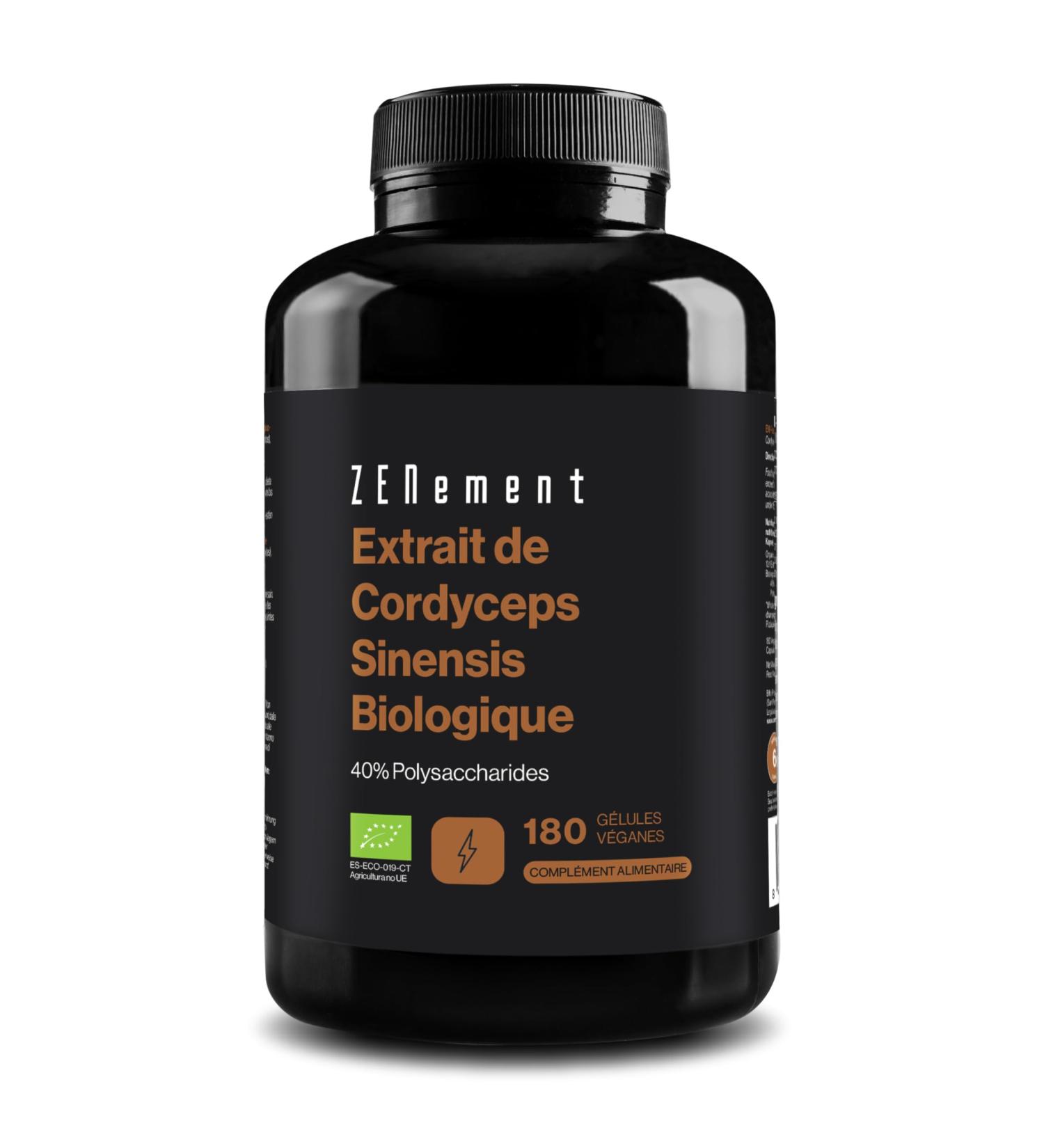 Cordyceps Sinensis BIO CS-4 6.500mg - 6 MONTHS - 180 capsules of vital mushroom extract CS-4 (10:1) - 40% Bioactive Polysaccharides - Vegan - WITHOUT additives gluten - laboratory controlled - Buy Online on GoSupps.com
