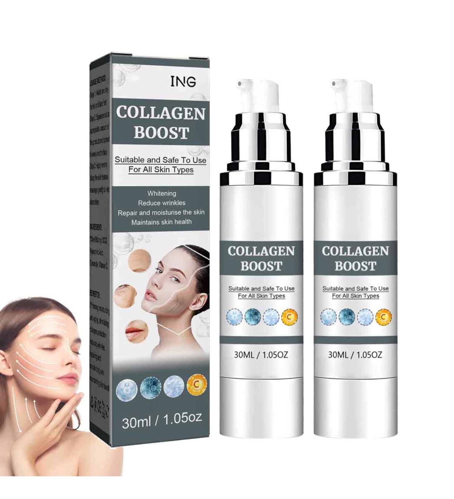  SBTRKT Collagen Boost Anti-Aging Essence Collagen Boost Anti-Aging Serum Blemish Skin Corrector Anti-Wrinkle Serum Dark Spot Corrector Lightening Skin Brightening Moisturizing Serum Whitening Cream - Buy Online on GoSupps.com
