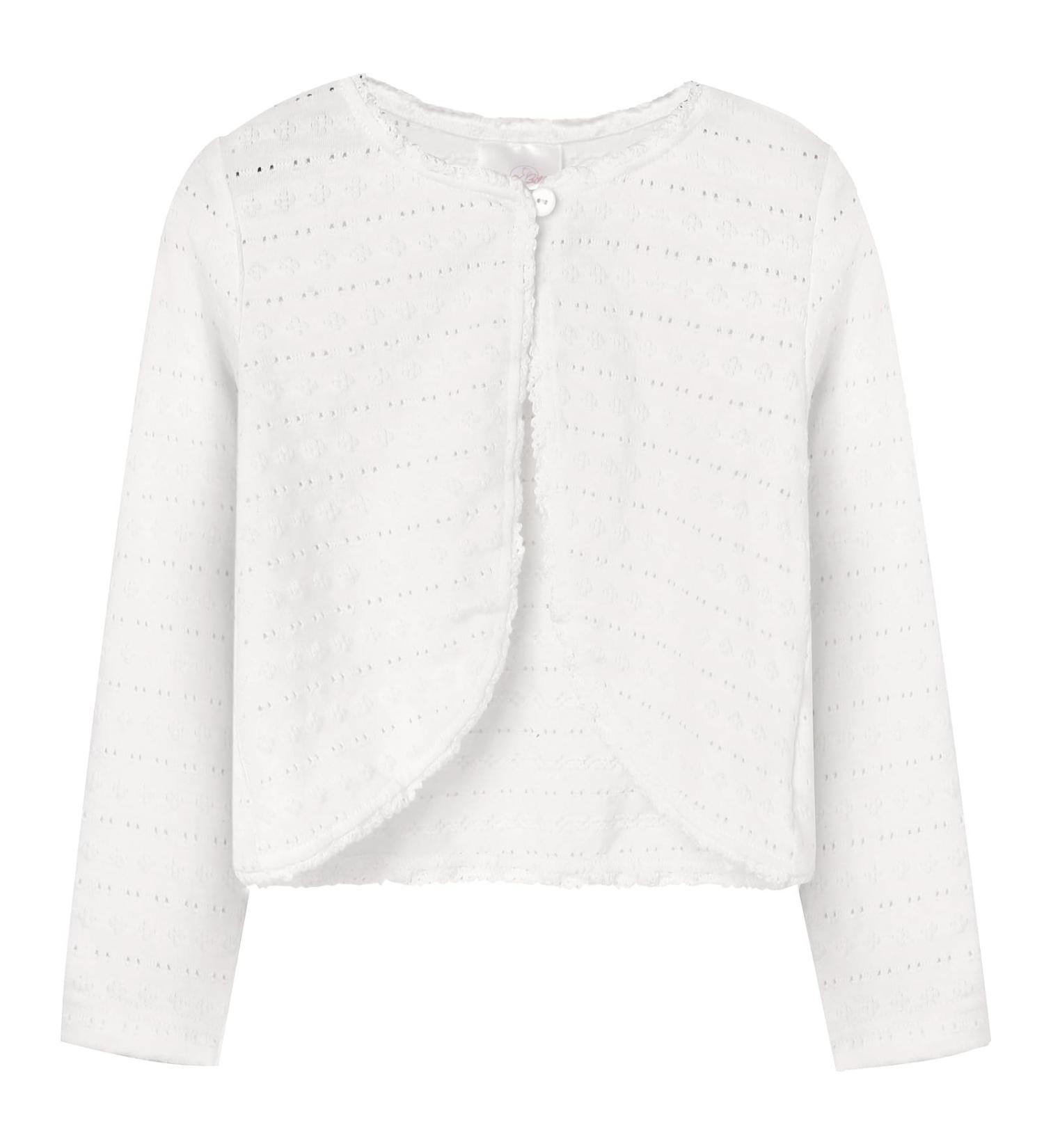 Bonny Billy Girls Knitted Cotton Cardigan Shrug - 4-5 Years, Pure White - Buy Online on GoSupps.com