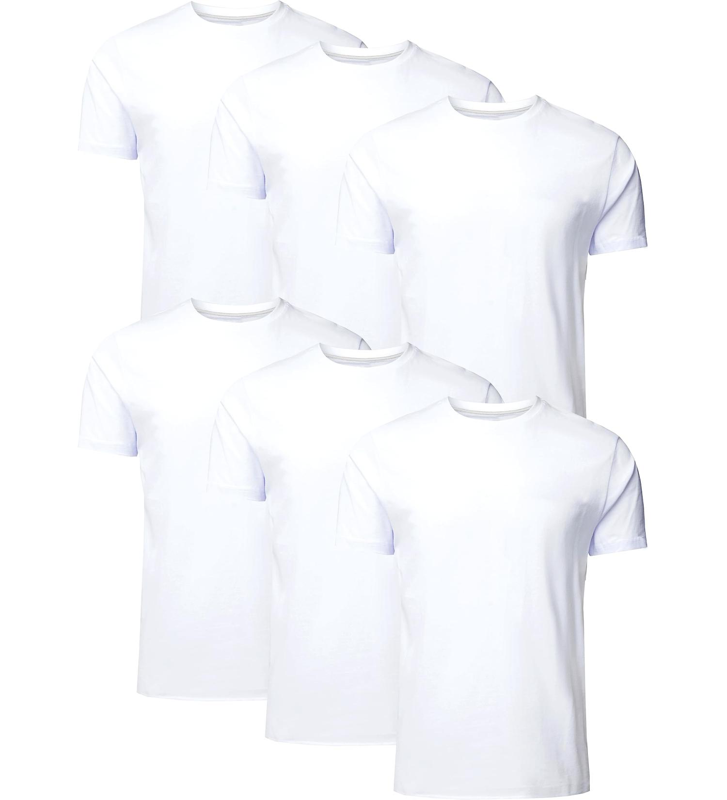 Buy Full Time Sports Tech 6-S Pack Men's Short Sleeve T-Shirts - White Multipack Leisure Tops with Circular Neckline - Perfect for Everyday Wear! - Buy Online on GoSupps.com