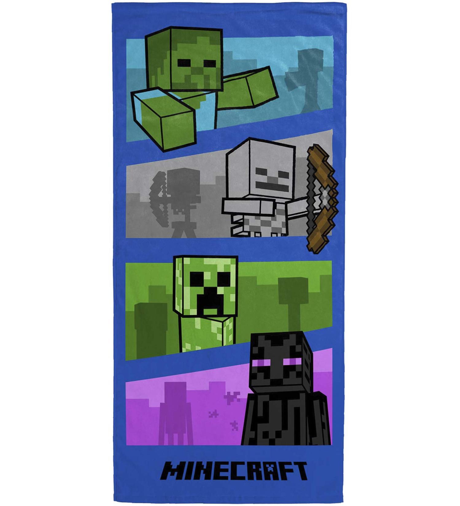 Jay Franco Minecraft Adventure Gamer Towel - 28 x 58 inches, Super Soft & Absorbent Cotton (Official Minecraft Product) - Buy Online on GoSupps.com