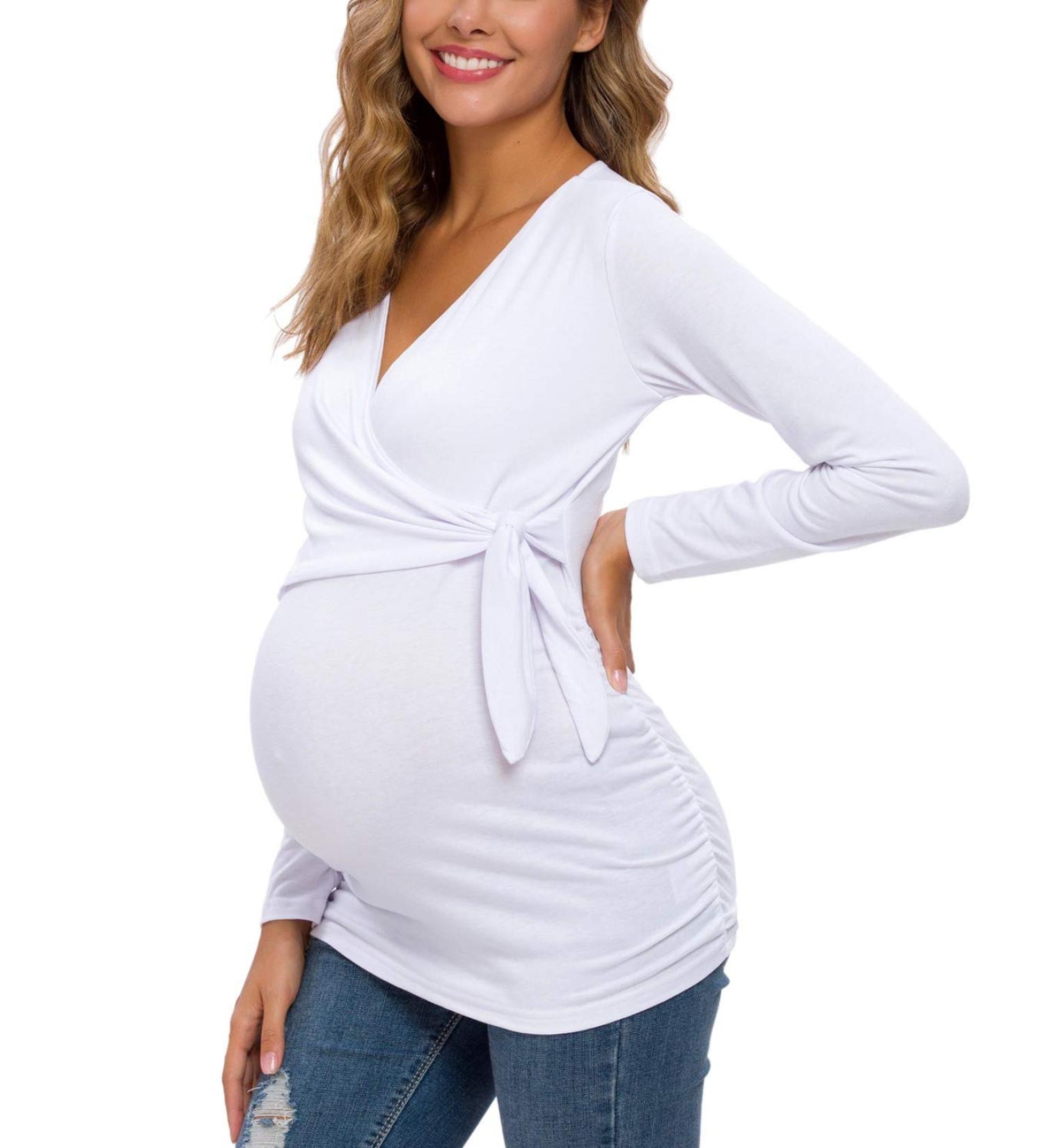 Love2Mi Maternity Nursing Top - Long Sleeve V-Neck XL White - Buy Online on GoSupps.com